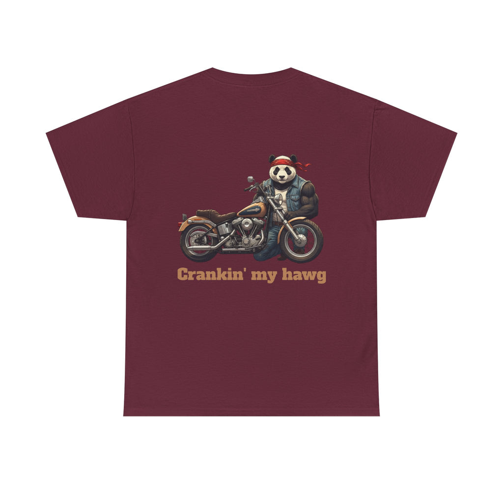 Crankin' My Hawg T-Shirt — Panda Biker Graphic Tee