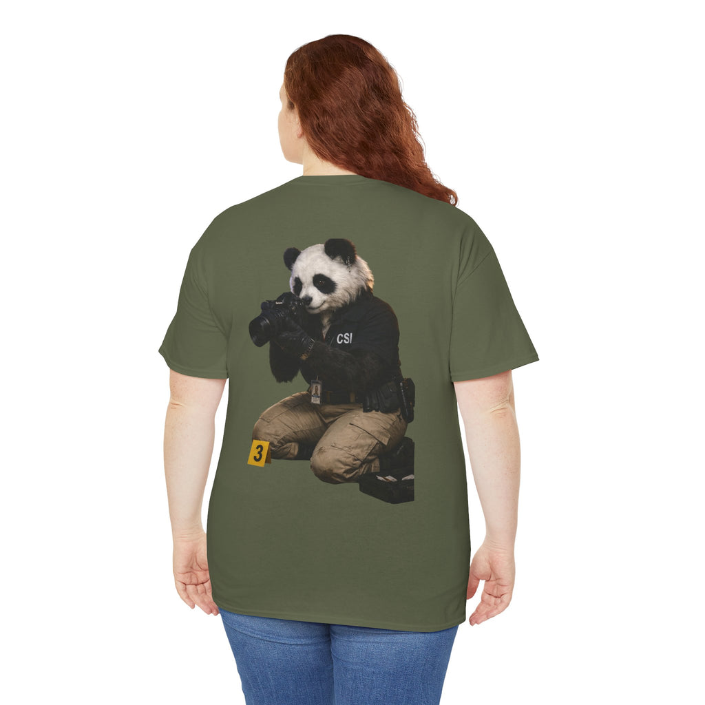 Panda Crime Scene T‑Shirt — CS Investigator Animal Graphic Tee