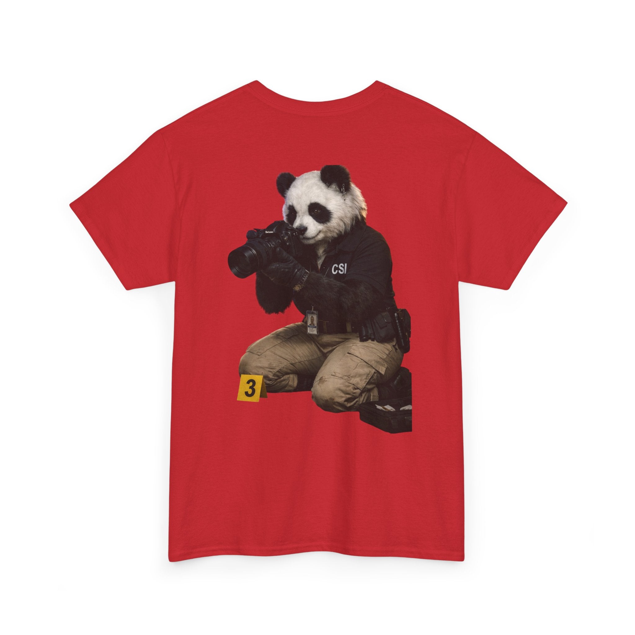 Panda Crime Scene T‑Shirt — CS Investigator Animal Graphic Tee