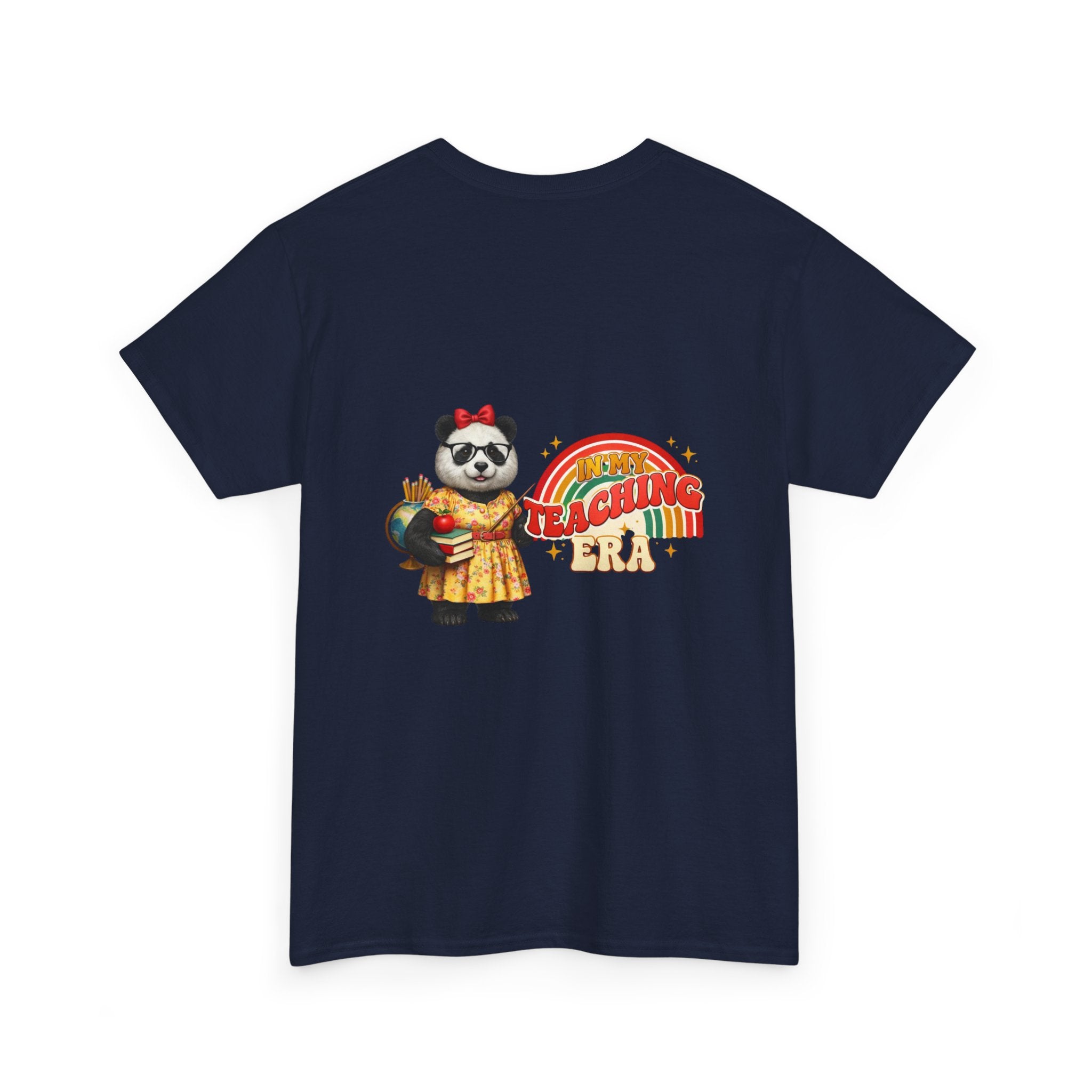 Panda Teacher Tee — 'Teaching Era' Retro Rainbow Teacher Appreciation Shirt