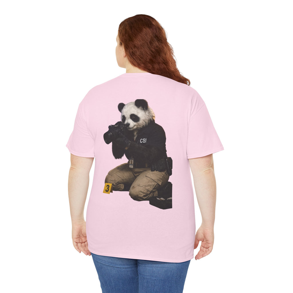 Panda Crime Scene T‑Shirt — CS Investigator Animal Graphic Tee