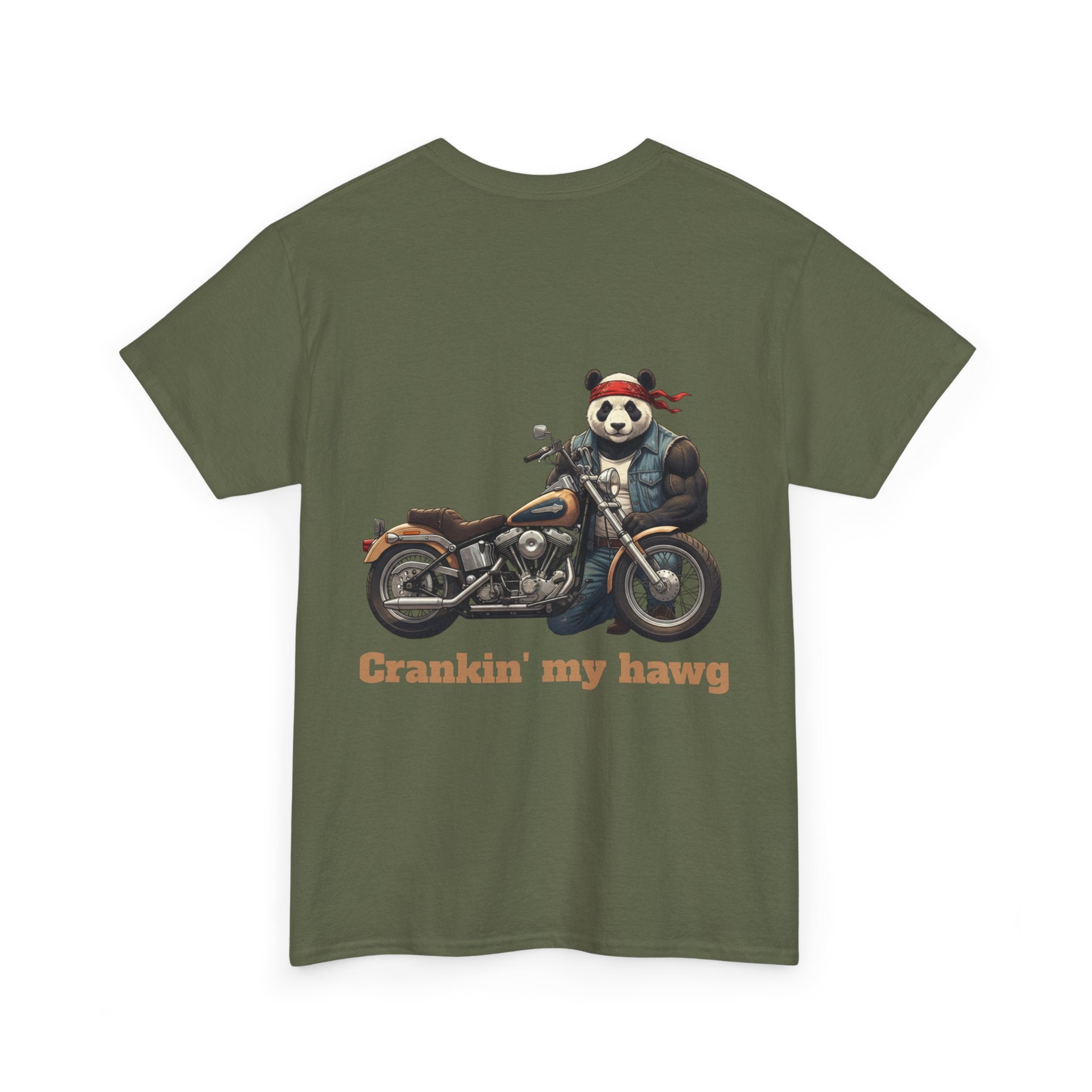 Crankin' My Hawg T-Shirt — Panda Biker Graphic Tee