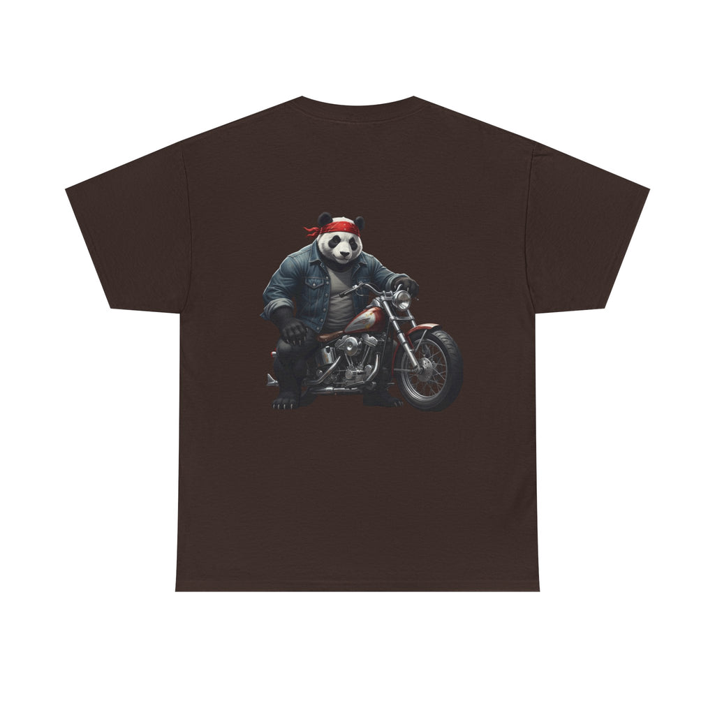 Panda Biker T-Shirt — Retro Motorcycle Riding Panda Graphic Tee