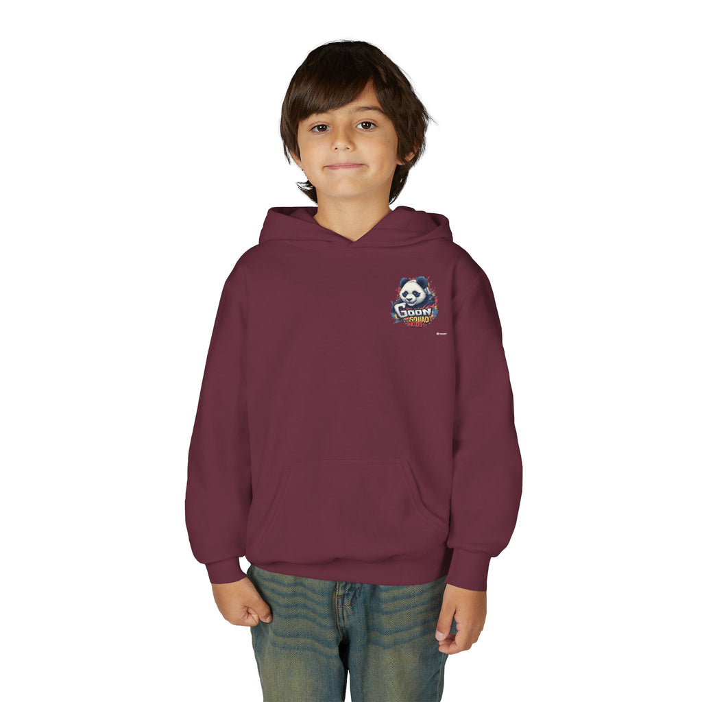Kids Panda Cowboy Hoodie — “Goon Panda Outfitters” Graphic Youth Sweatshirt