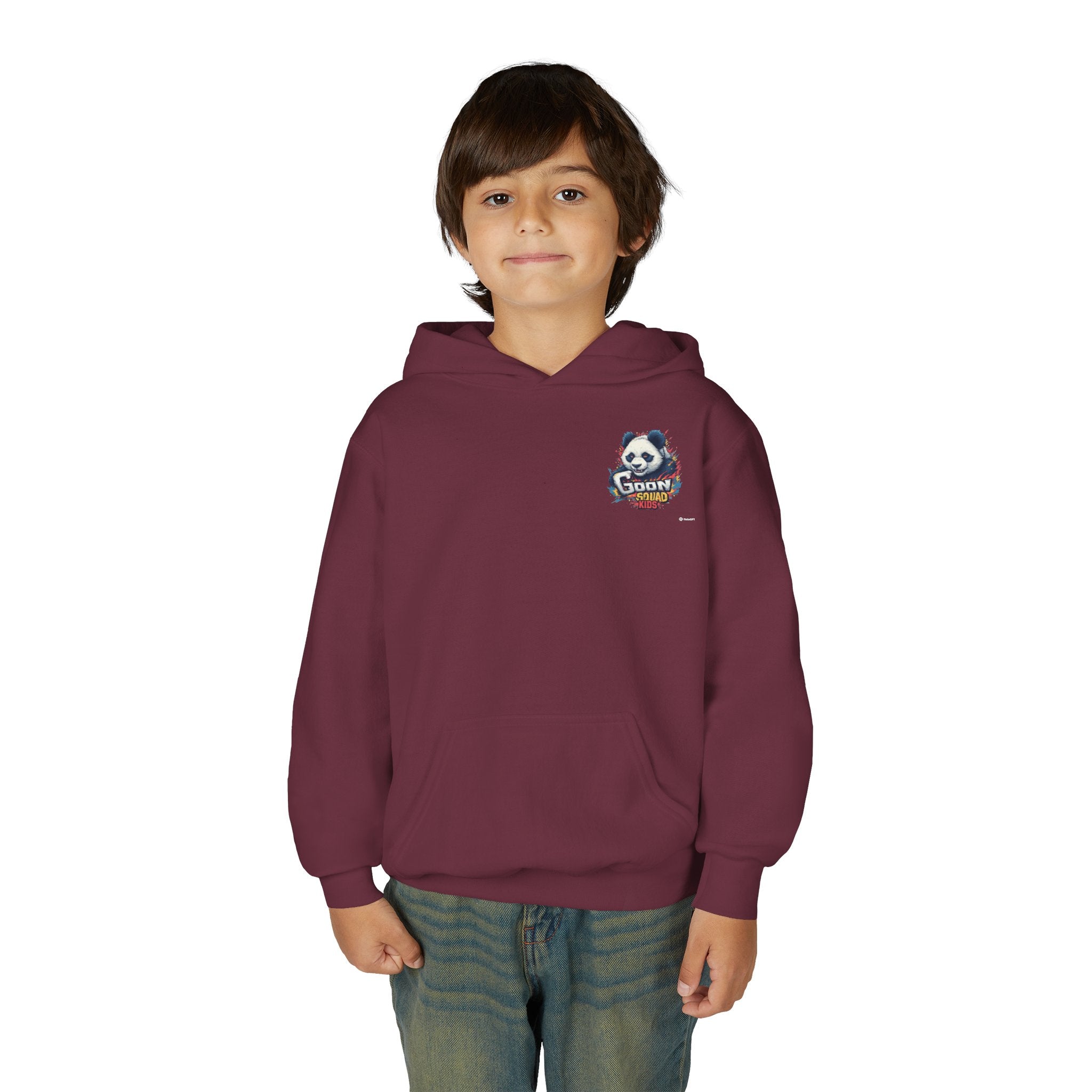 Kids Panda Cowboy Hoodie — “Goon Panda Outfitters” Graphic Youth Sweatshirt