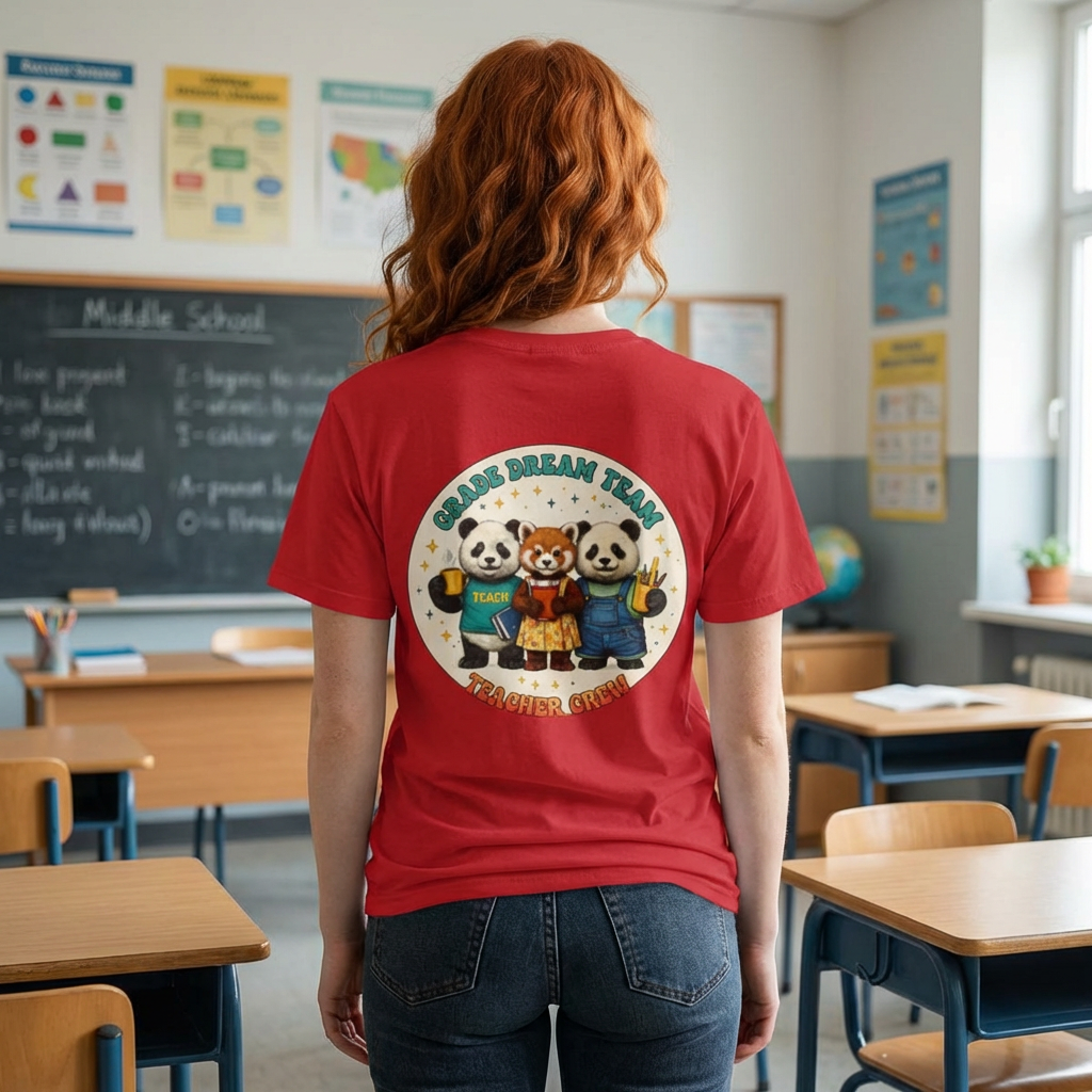 Panda Teacher Dream Team Tee