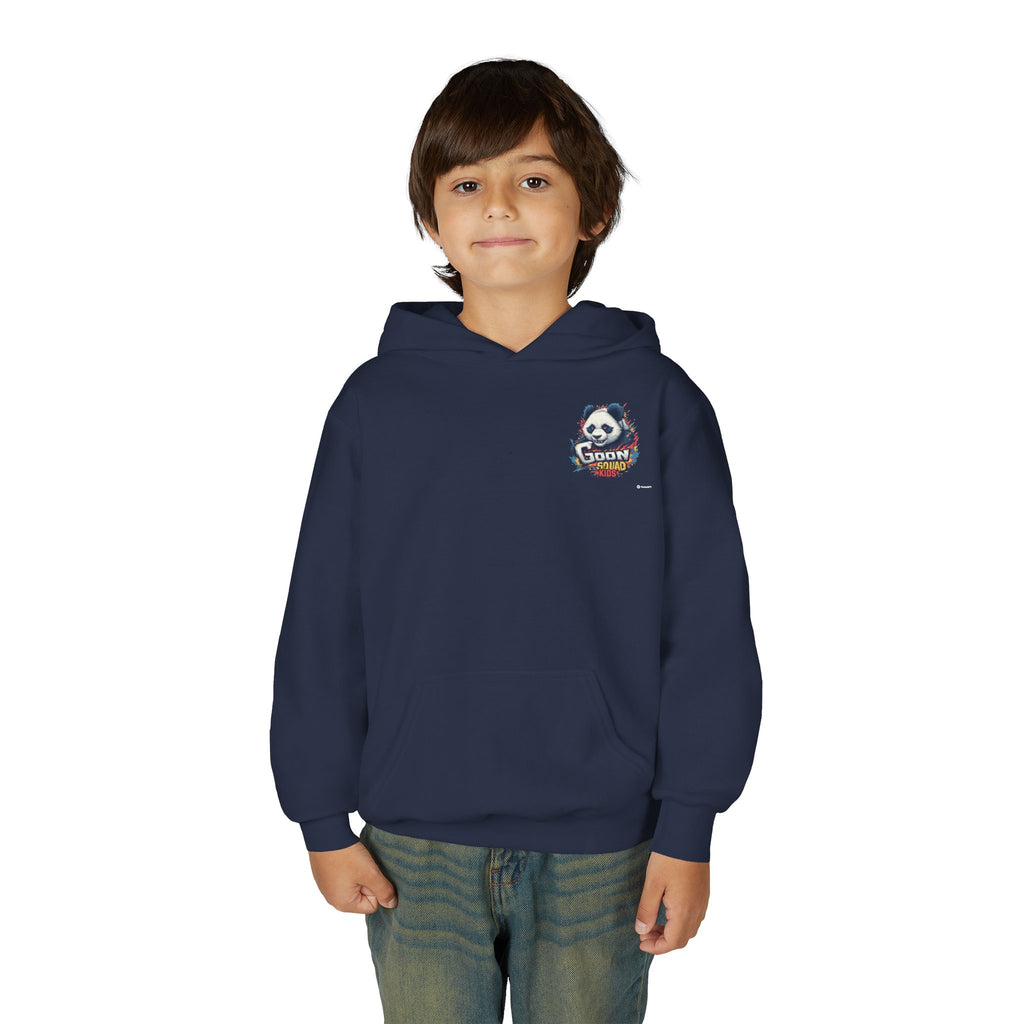 Kids Panda Cowboy Hoodie — “Goon Panda Outfitters” Graphic Youth Sweatshirt