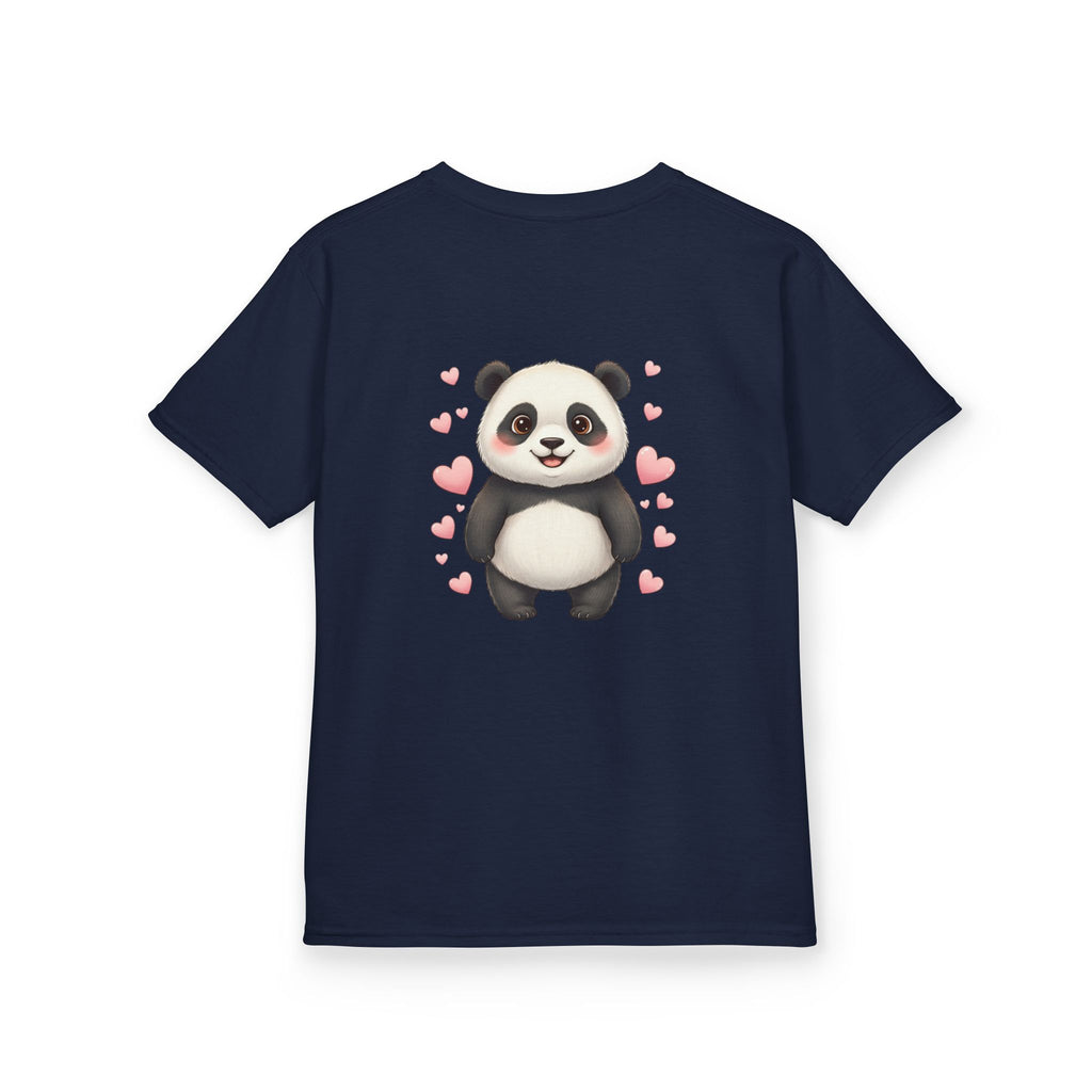 Kids Panda Tee - "Goon Panda Outfitters" Cute Panda with Hearts Kids T-Shirt