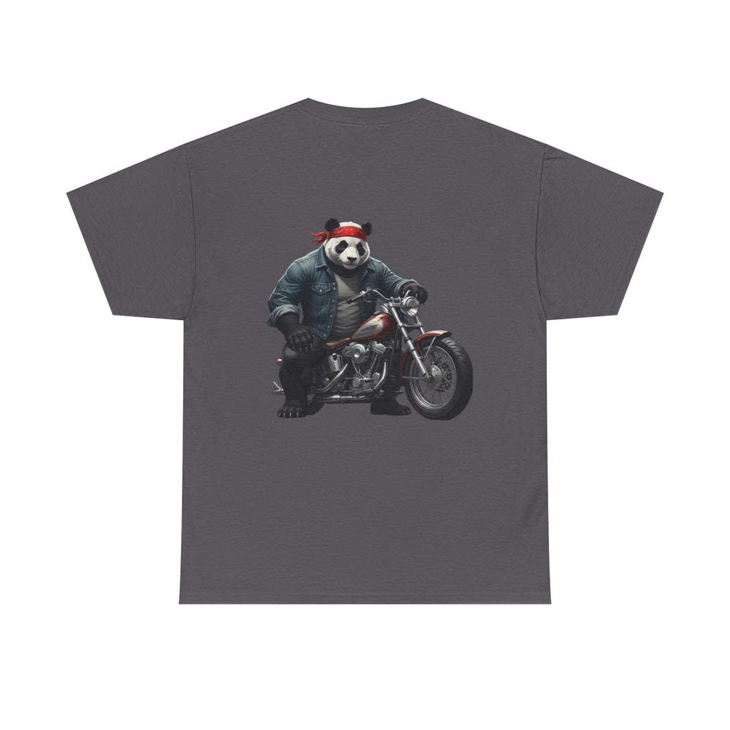 Panda Biker T-Shirt — Retro Motorcycle Riding Panda Graphic Tee