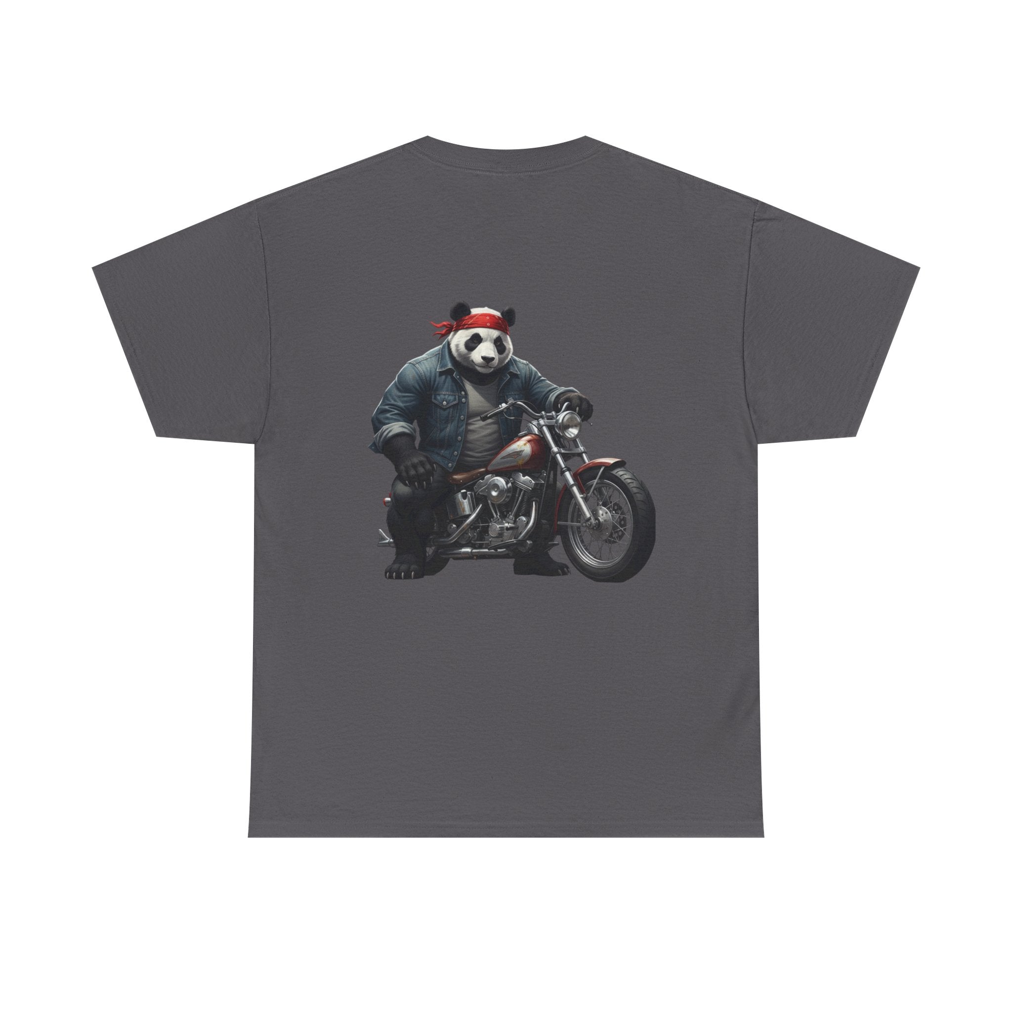 Panda Biker T-Shirt — Retro Motorcycle Riding Panda Graphic Tee