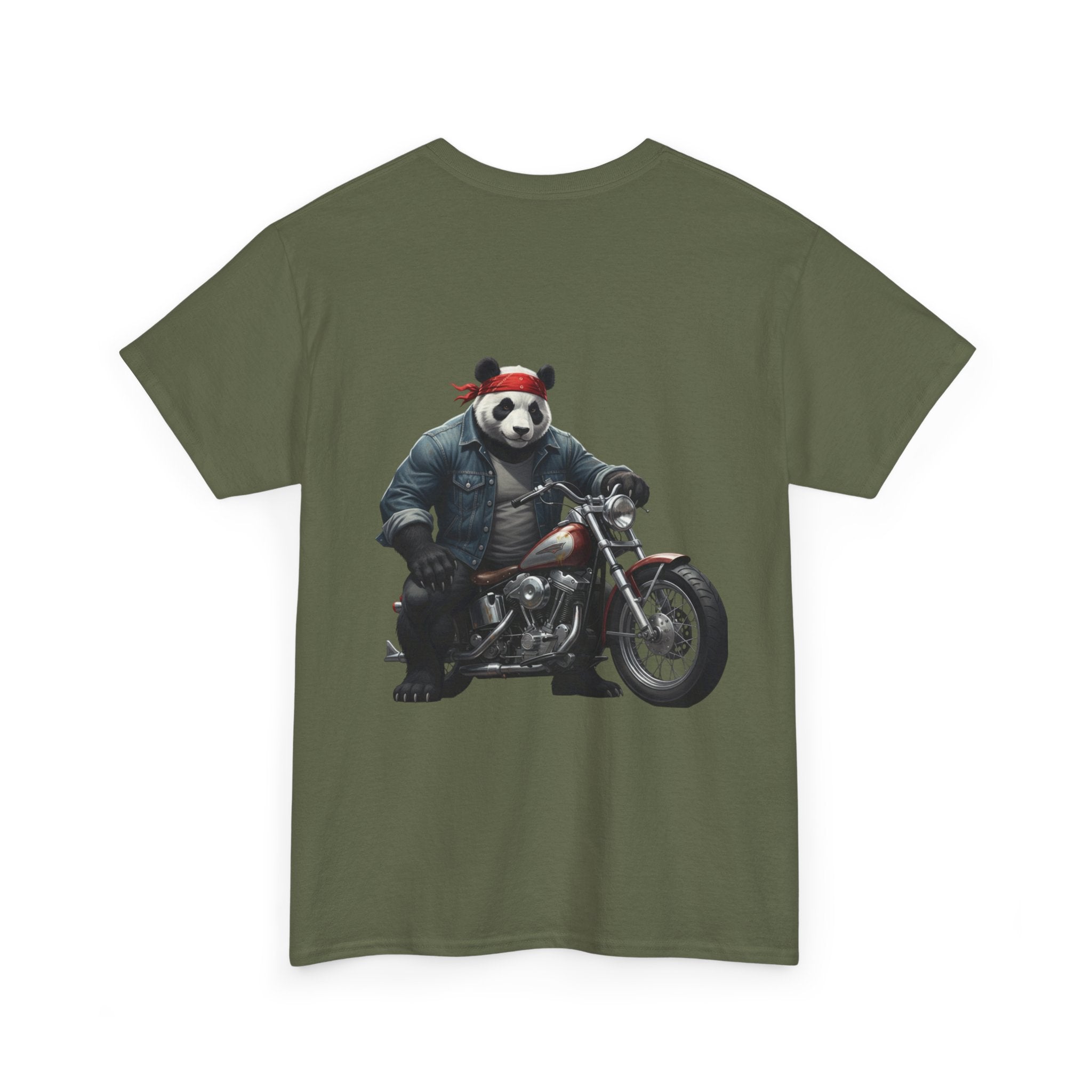 Panda Biker T-Shirt — Retro Motorcycle Riding Panda Graphic Tee