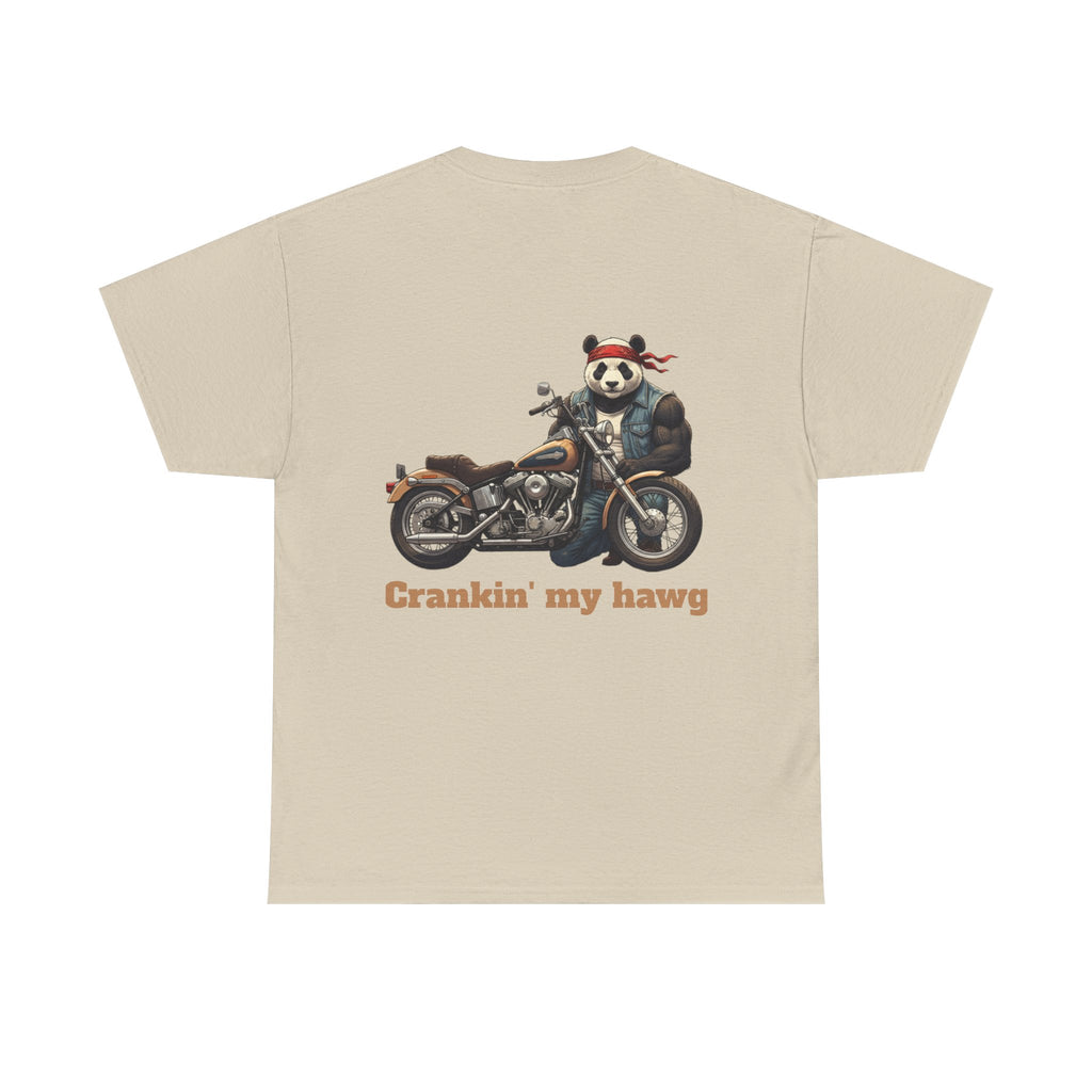 Crankin' My Hawg T-Shirt — Panda Biker Graphic Tee