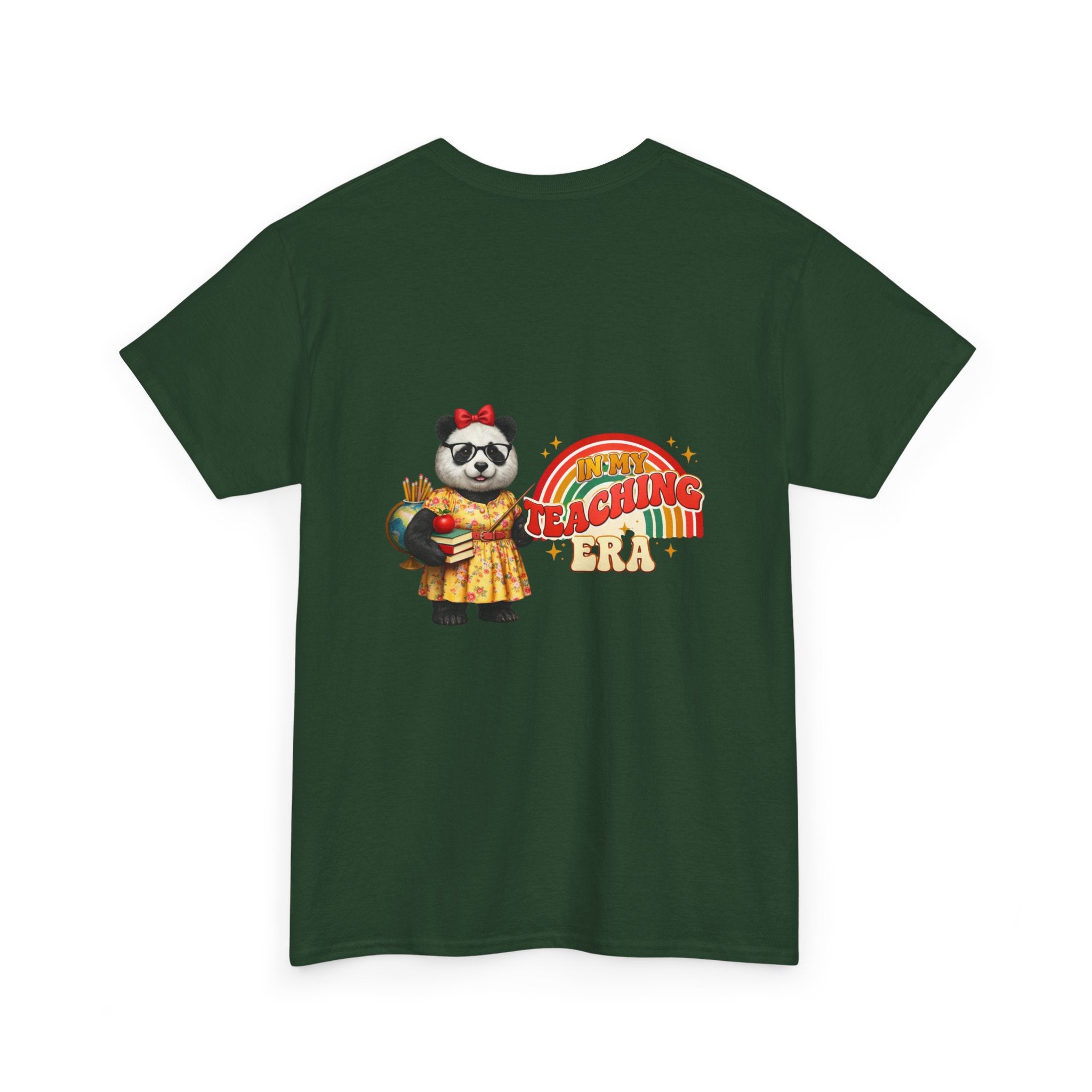Panda Teacher Tee — 'Teaching Era' Retro Rainbow Teacher Appreciation Shirt