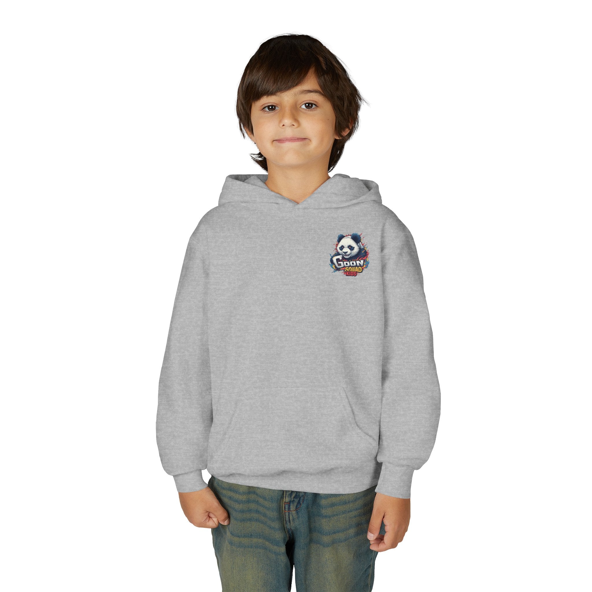 Kids Panda Cowboy Hoodie — “Goon Panda Outfitters” Graphic Youth Sweatshirt