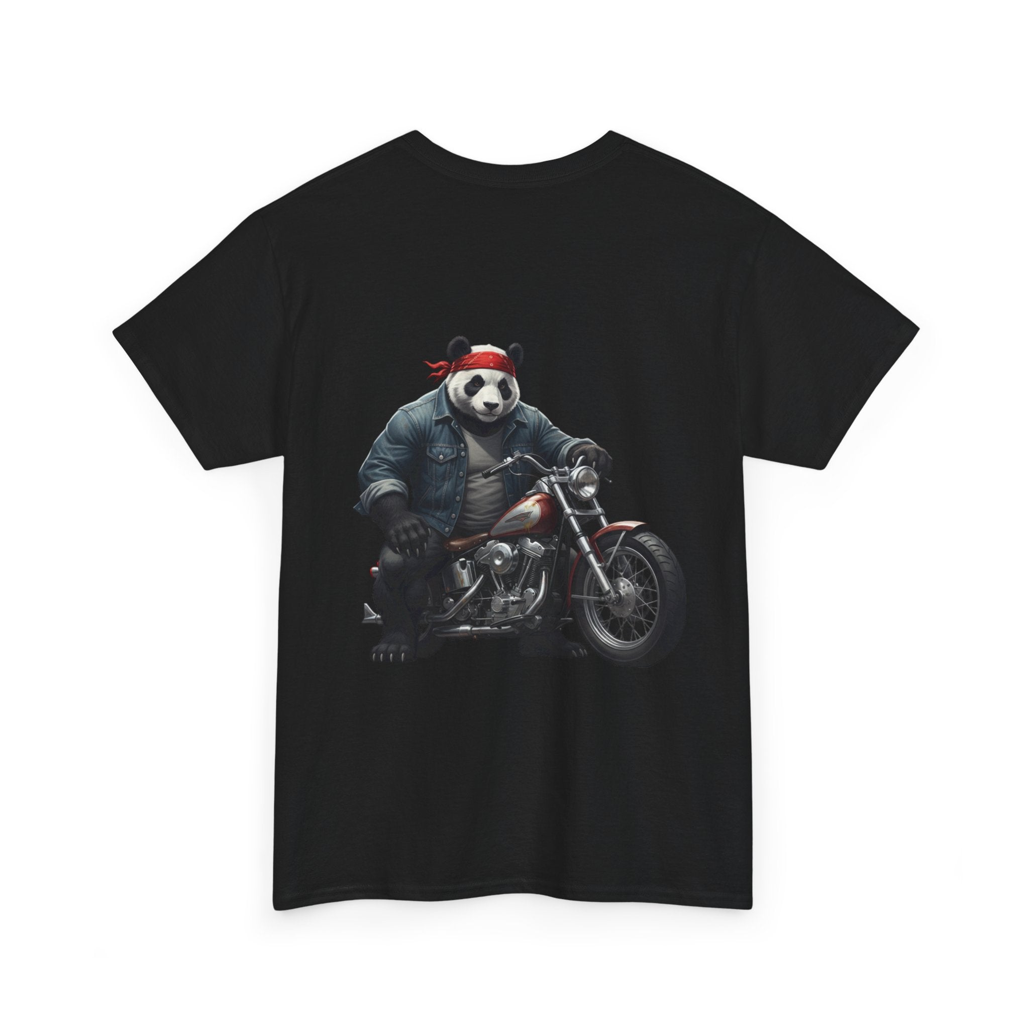 Panda Biker T-Shirt — Retro Motorcycle Riding Panda Graphic Tee