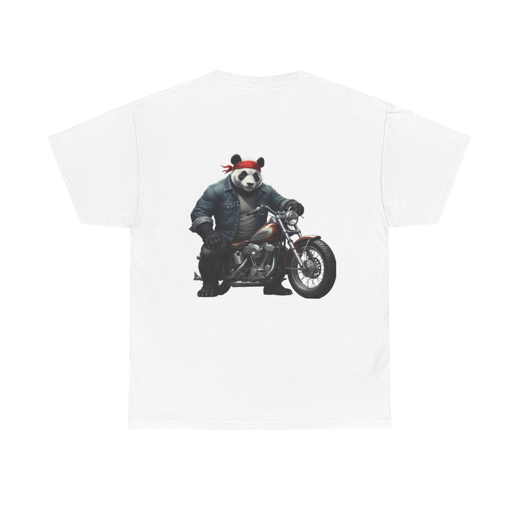 Panda Biker T-Shirt — Retro Motorcycle Riding Panda Graphic Tee