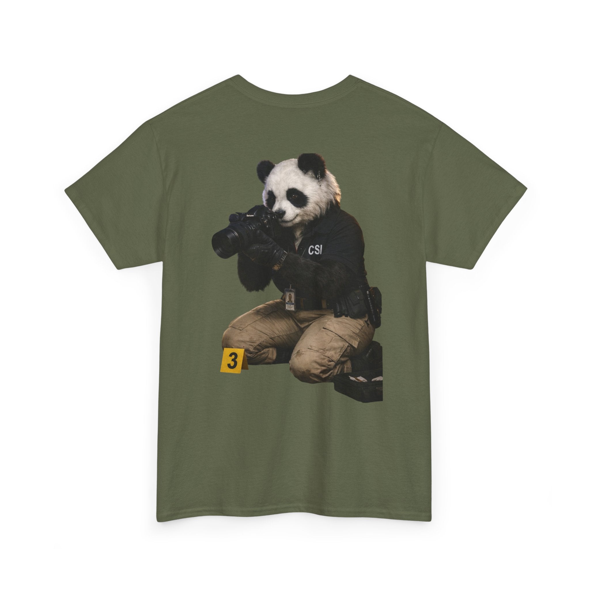 Panda Crime Scene T‑Shirt — CS Investigator Animal Graphic Tee
