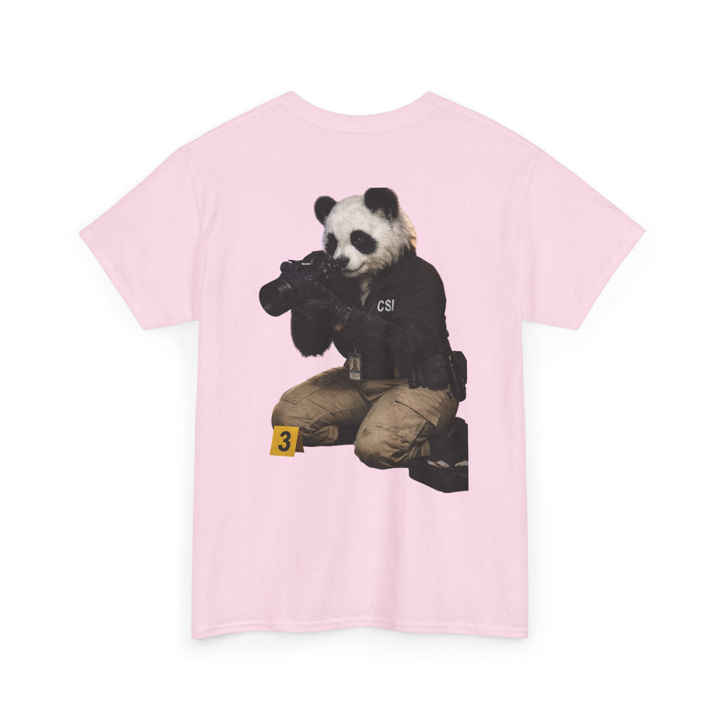 Panda Crime Scene T‑Shirt — CS Investigator Animal Graphic Tee