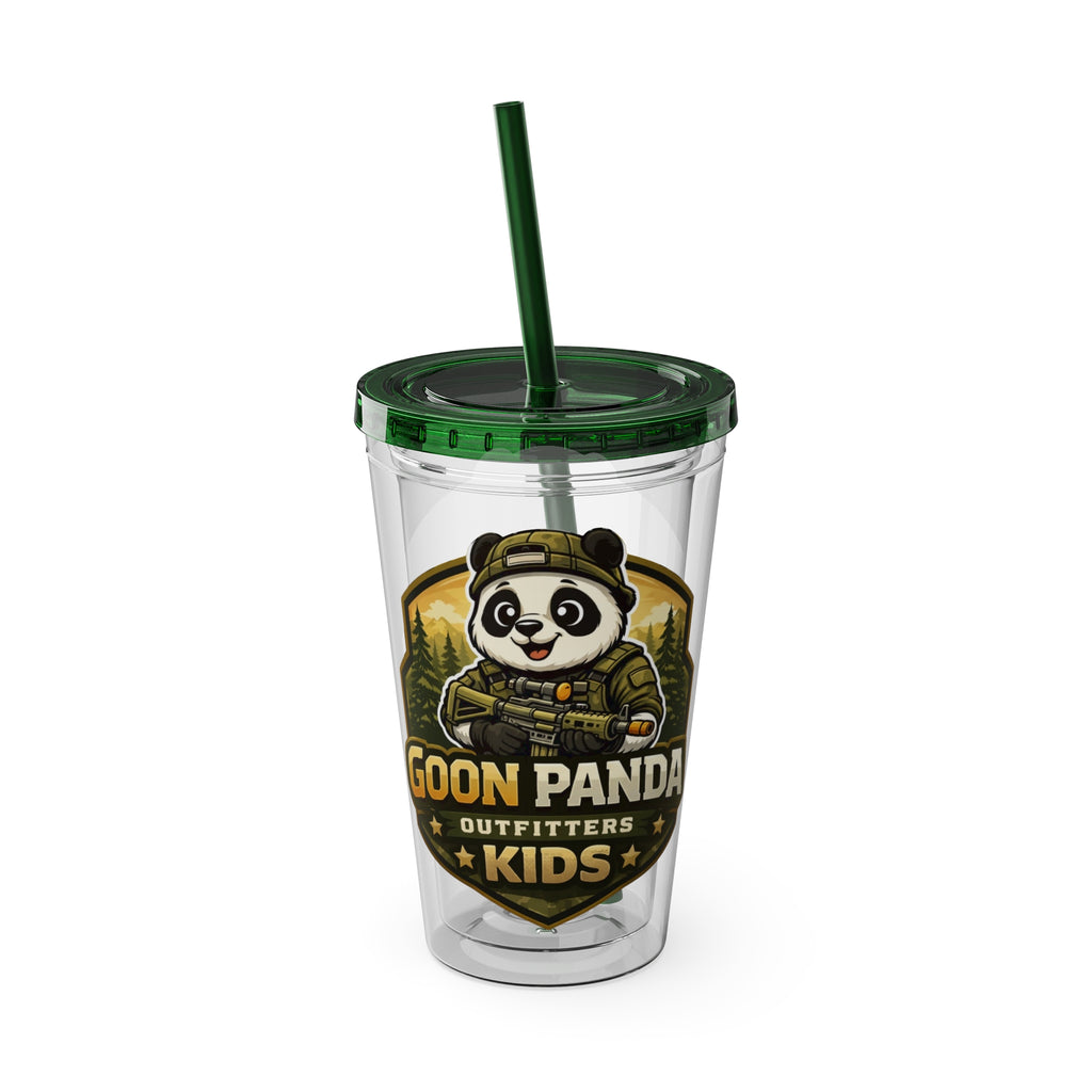 Panda Splash 16oz Tumbler with Straw — Goon Squad Kids Graphic