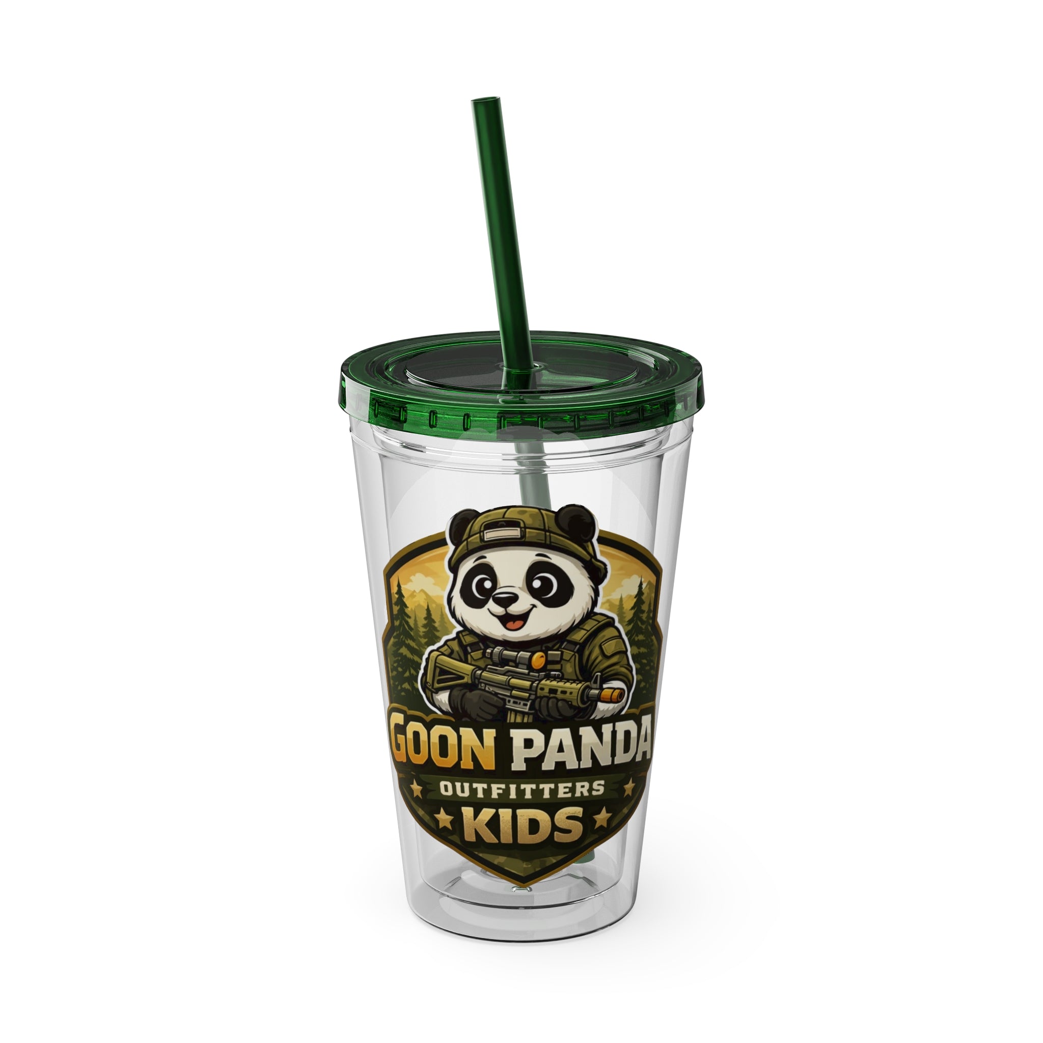 Panda Splash 16oz Tumbler with Straw — Goon Squad Kids Graphic