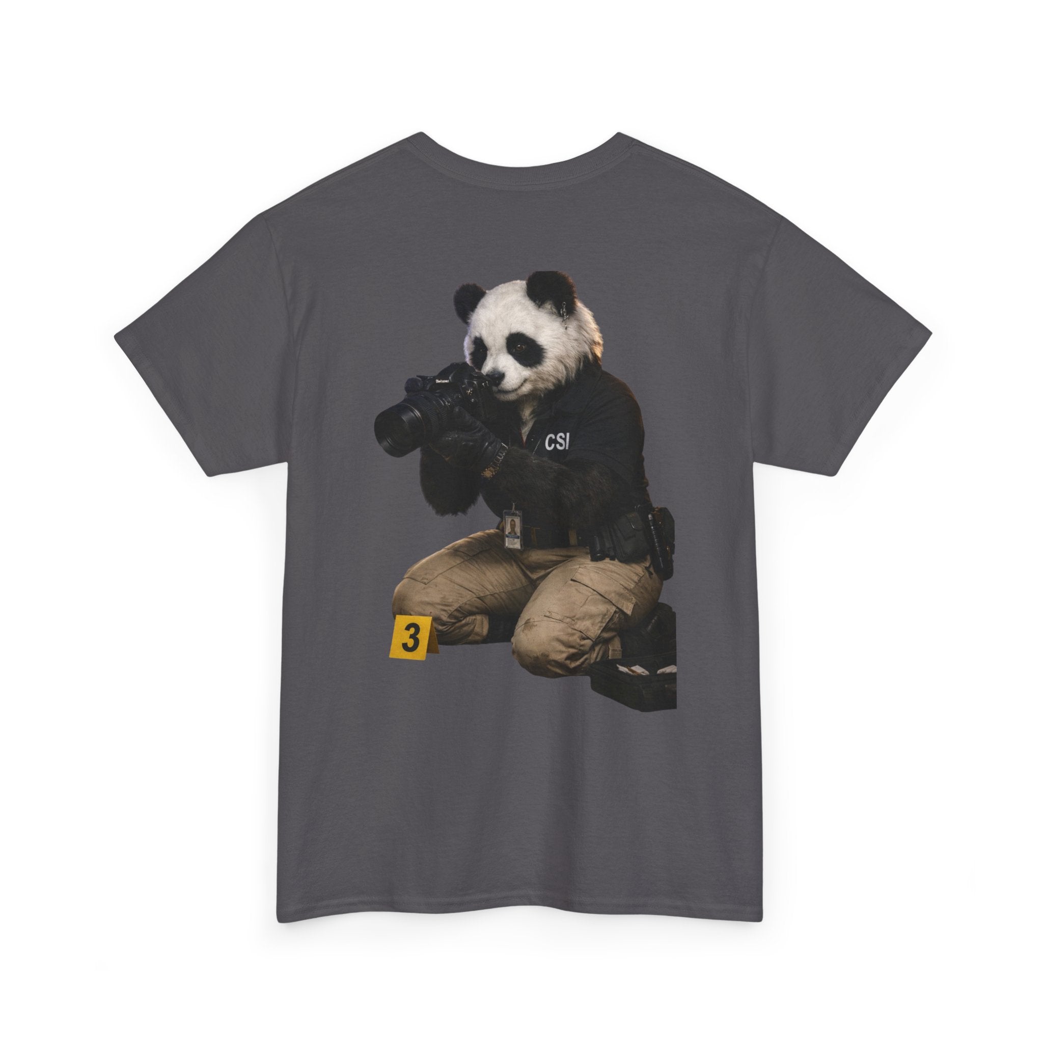 Panda Crime Scene T‑Shirt — CS Investigator Animal Graphic Tee