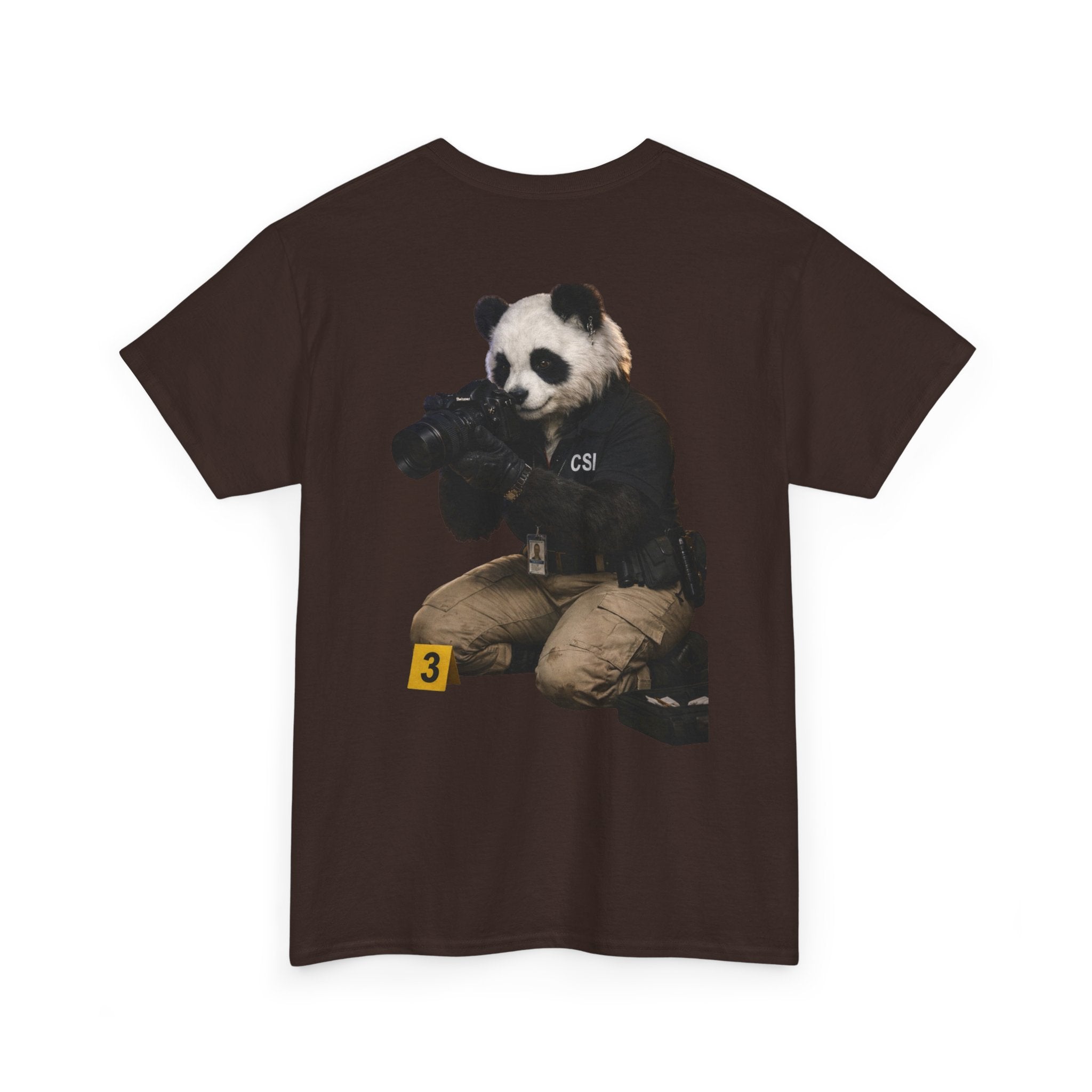 Panda Crime Scene T‑Shirt — CS Investigator Animal Graphic Tee
