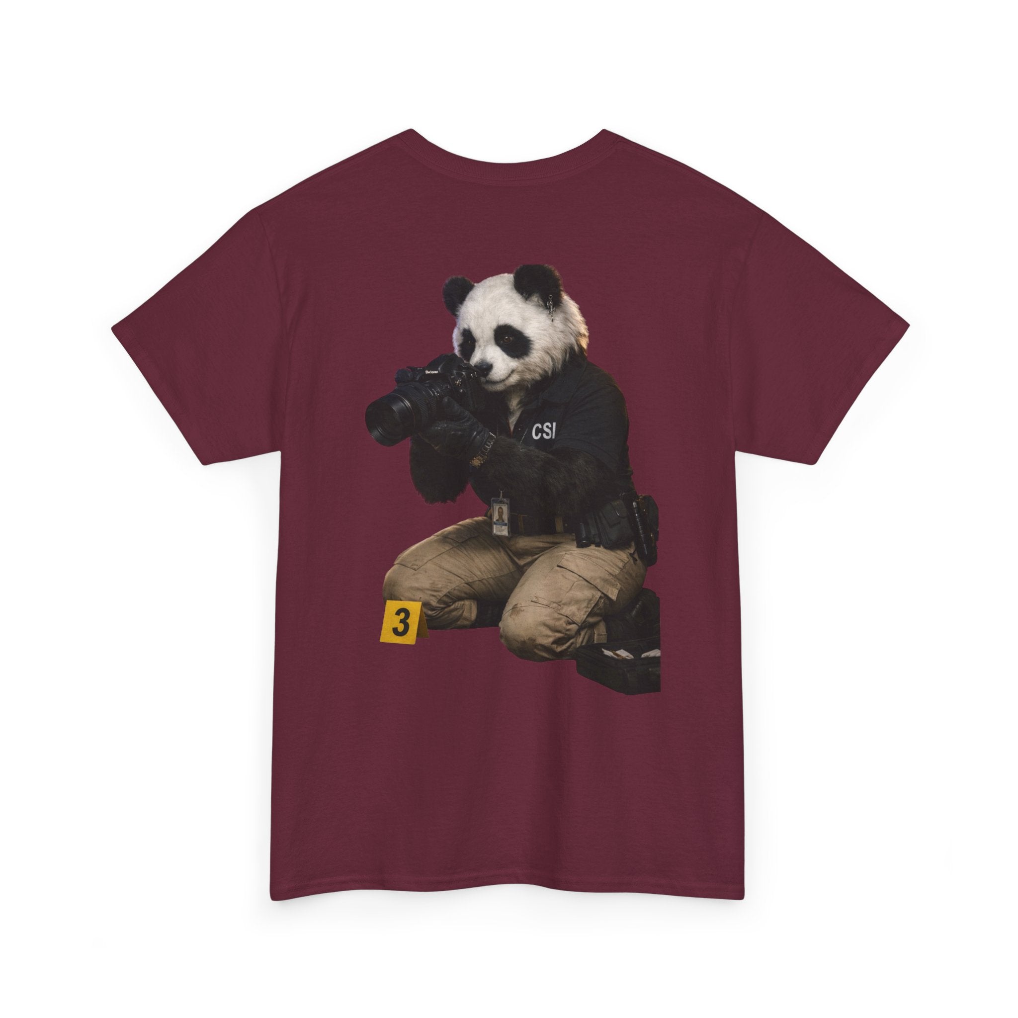 Panda Crime Scene T‑Shirt — CS Investigator Animal Graphic Tee