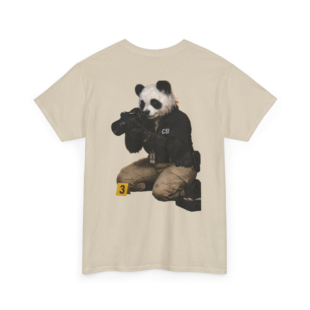 Panda Crime Scene T‑Shirt — CS Investigator Animal Graphic Tee