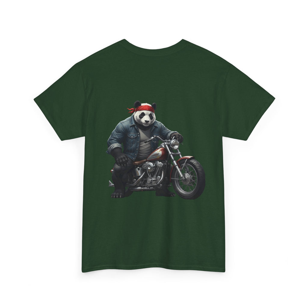 Panda Biker T-Shirt — Retro Motorcycle Riding Panda Graphic Tee