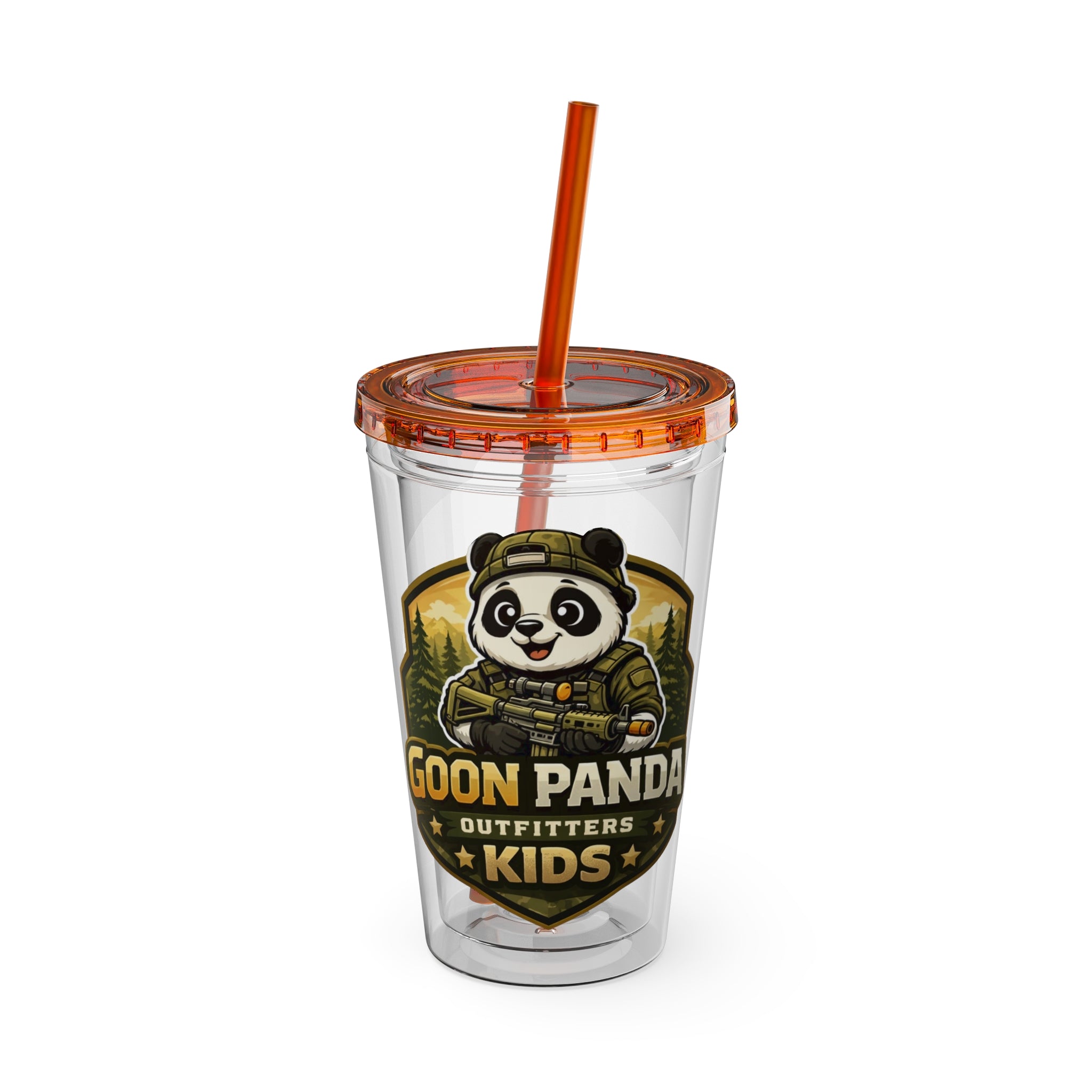 Panda Splash 16oz Tumbler with Straw — Goon Squad Kids Graphic