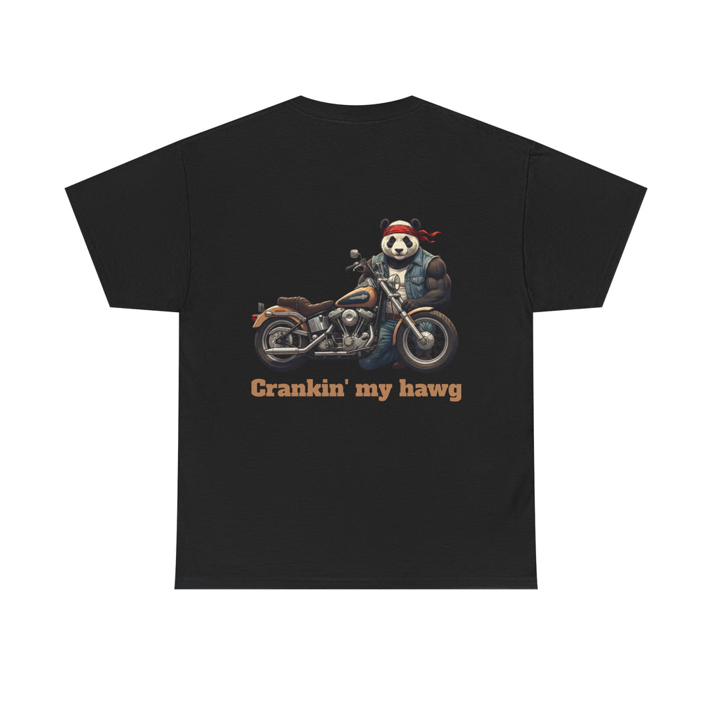 Crankin' My Hawg T-Shirt — Panda Biker Graphic Tee