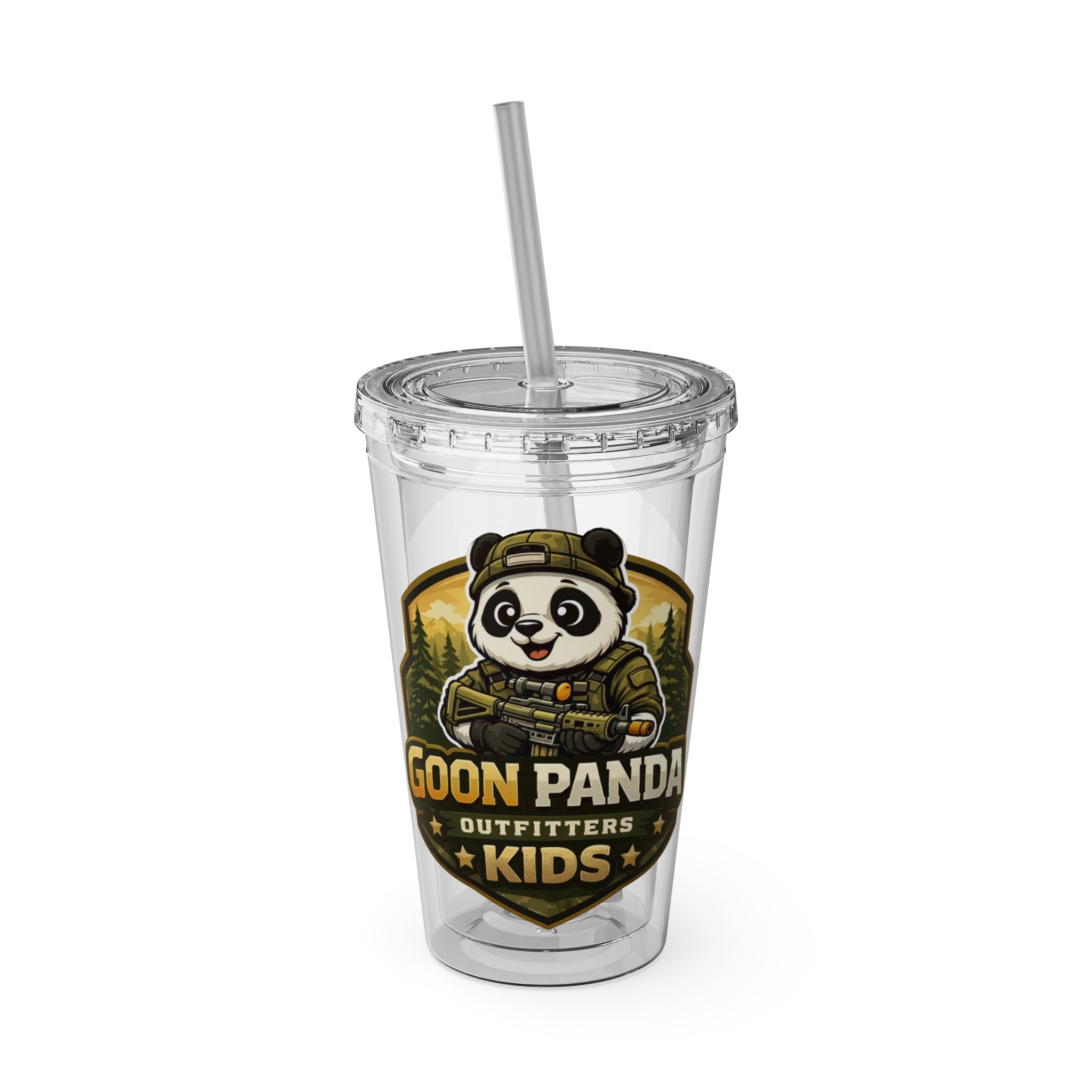 Panda Splash 16oz Tumbler with Straw — Goon Squad Kids Graphic