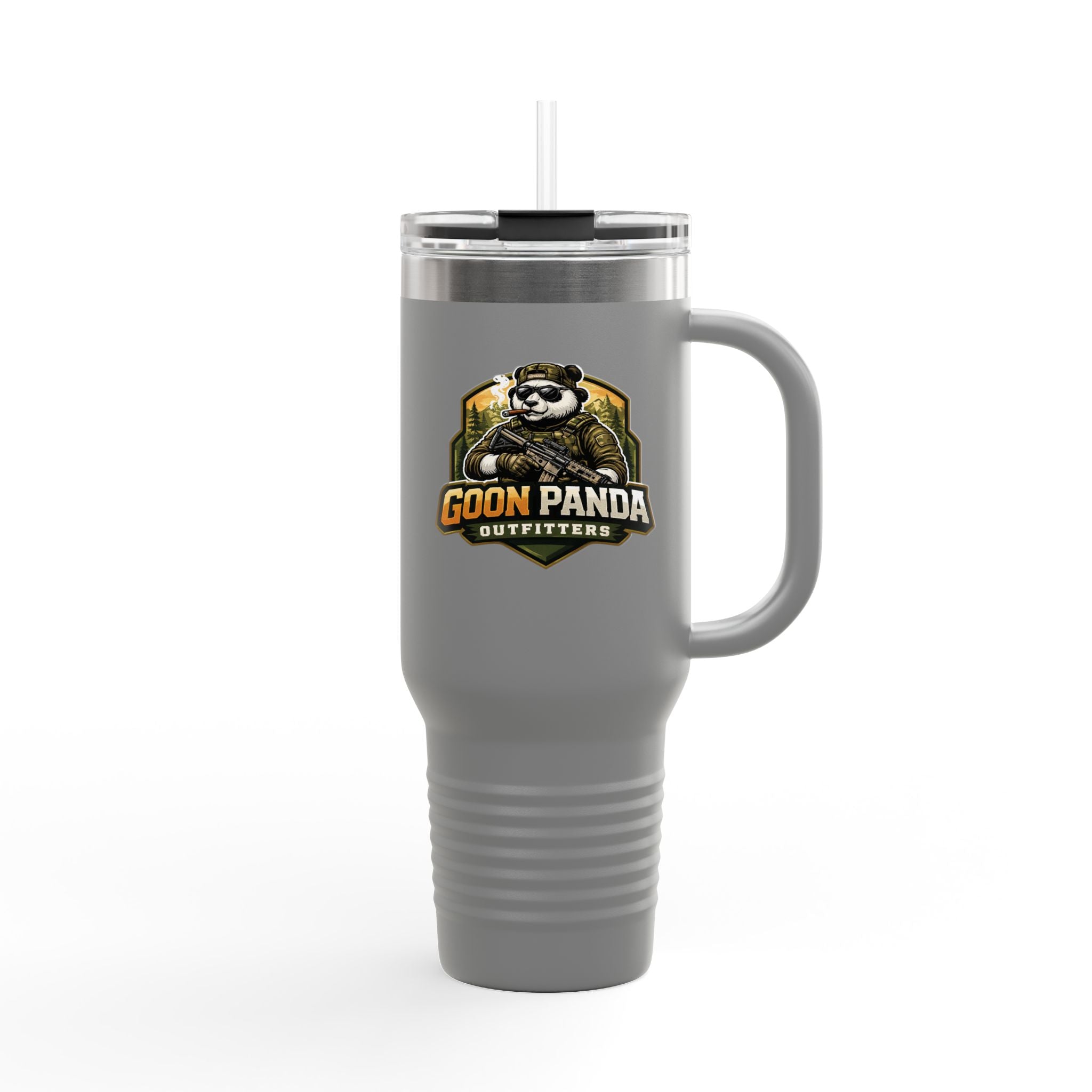 40oz Insulated Travel Mug — Adventurer Bear Design