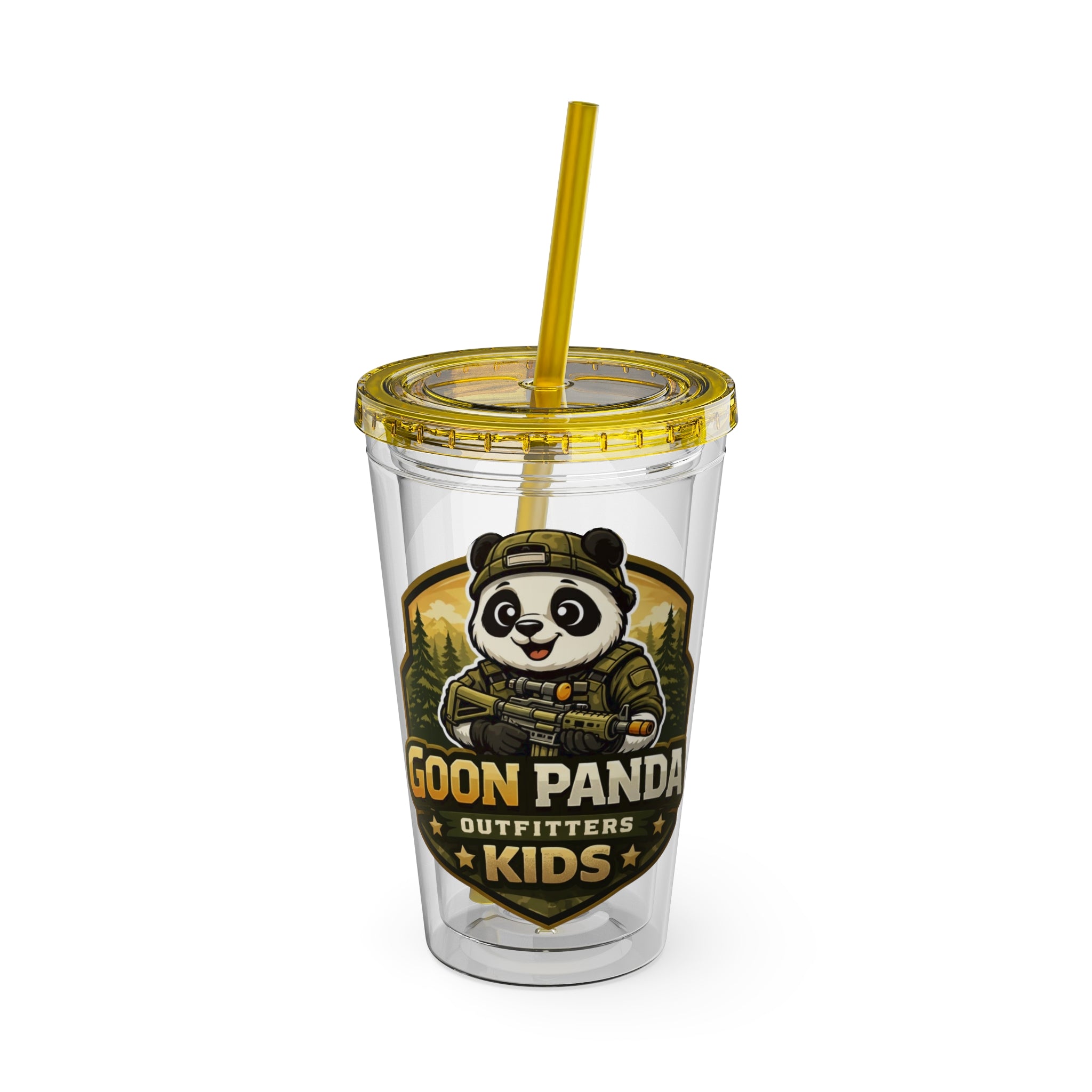 Panda Splash 16oz Tumbler with Straw — Goon Squad Kids Graphic