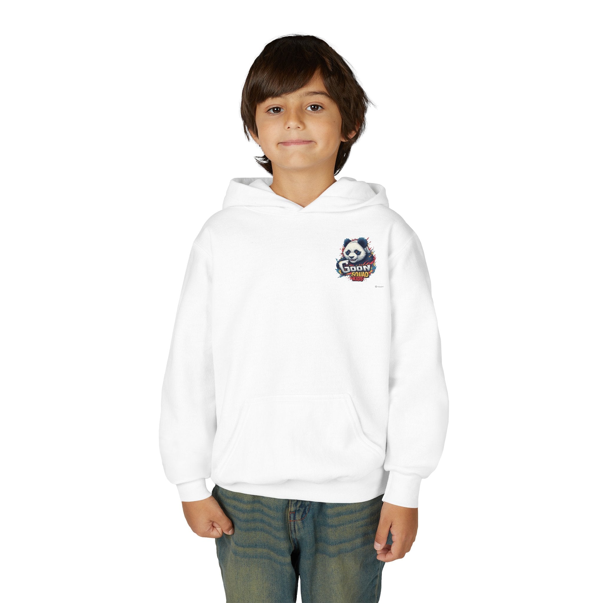 Kids Panda Cowboy Hoodie — “Goon Panda Outfitters” Graphic Youth Sweatshirt