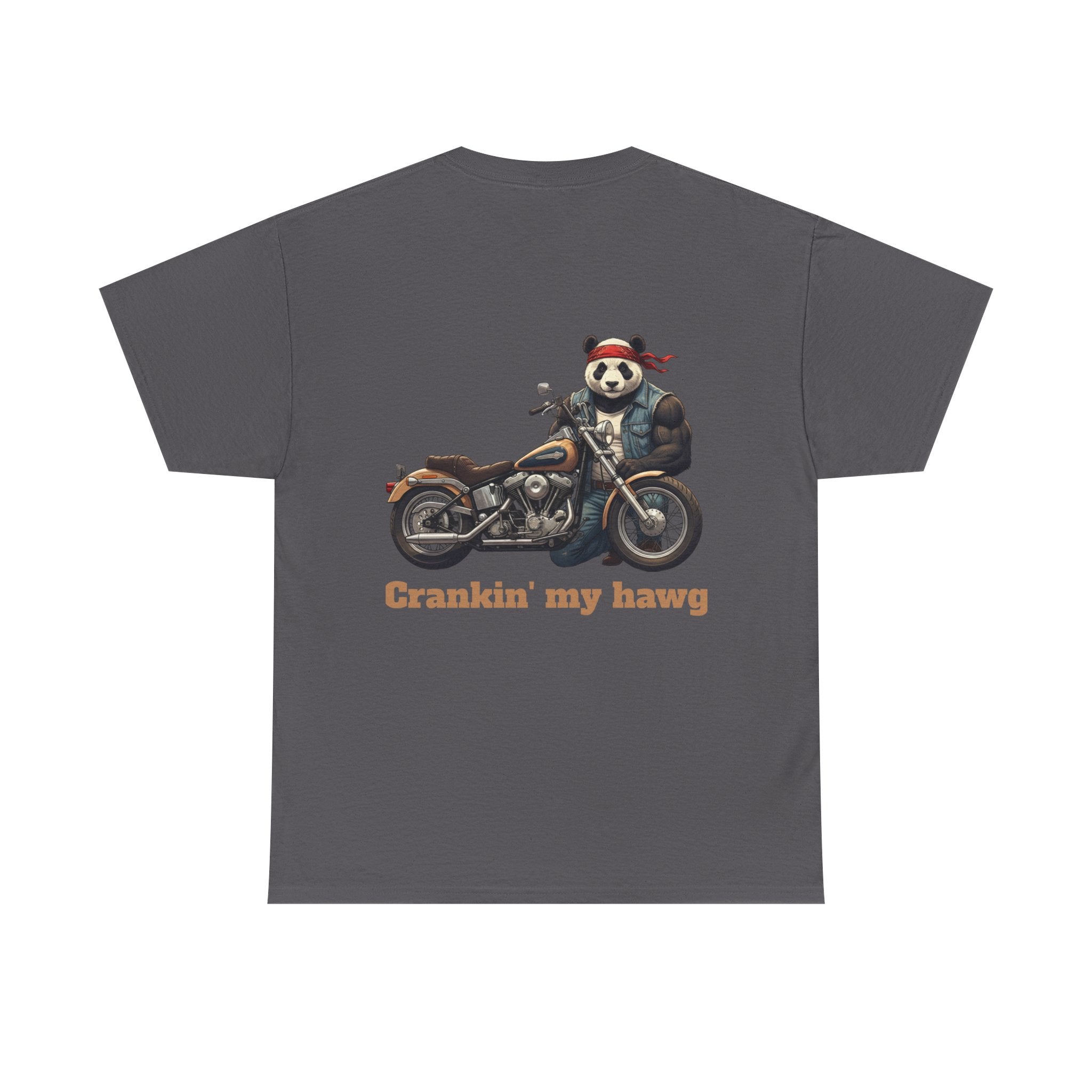Crankin' My Hawg T-Shirt — Panda Biker Graphic Tee