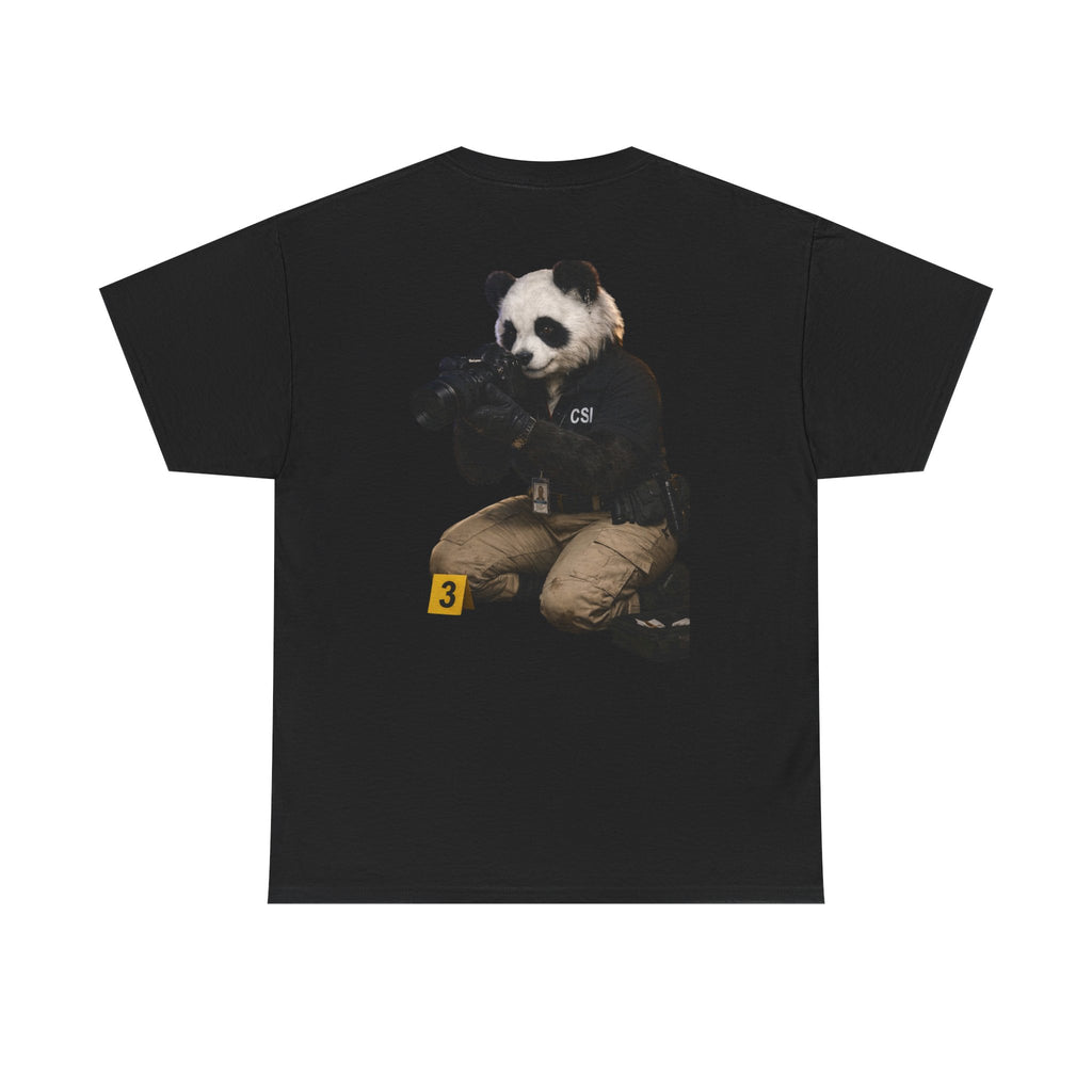 Panda Crime Scene T‑Shirt — CS Investigator Animal Graphic Tee