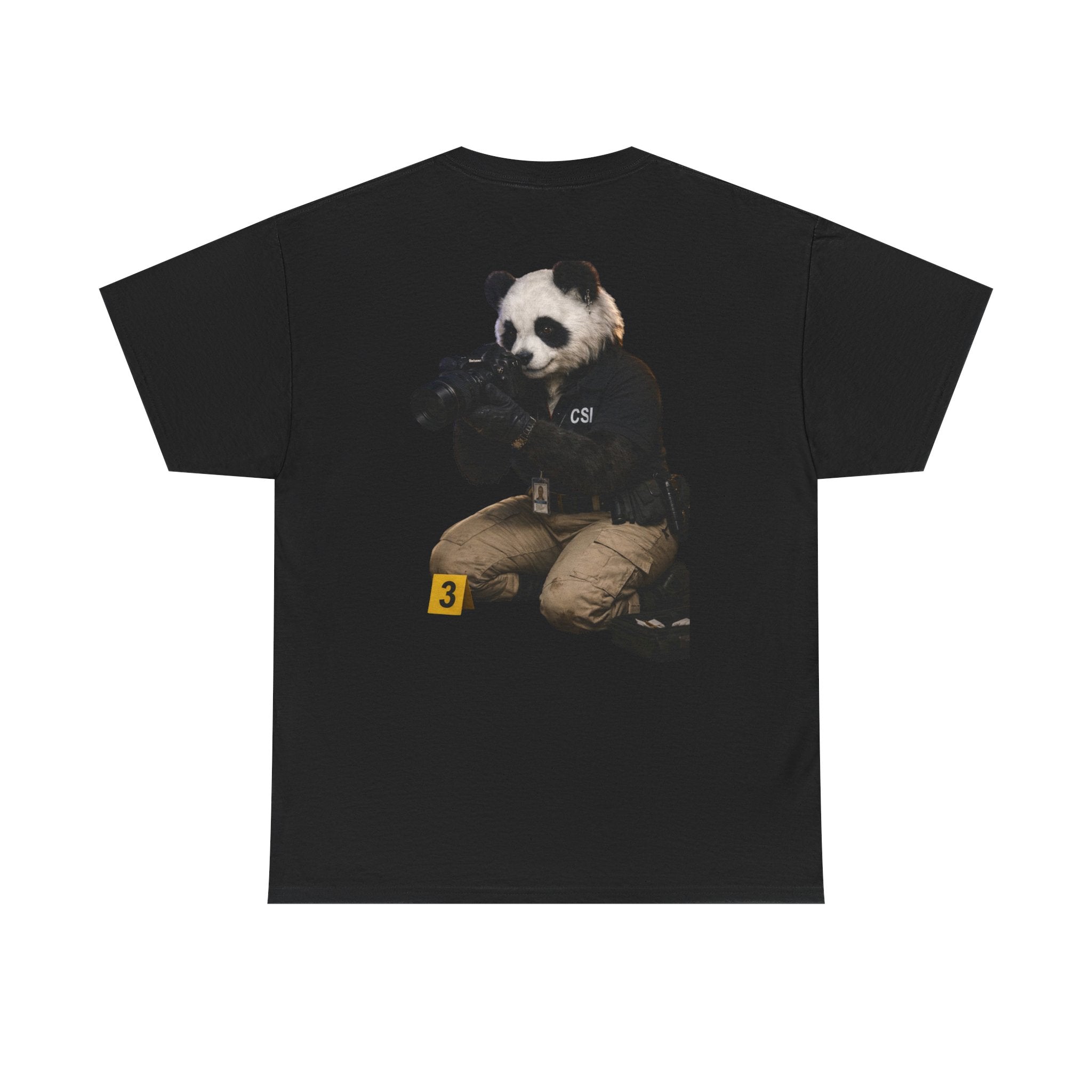 Panda Crime Scene T‑Shirt — CS Investigator Animal Graphic Tee