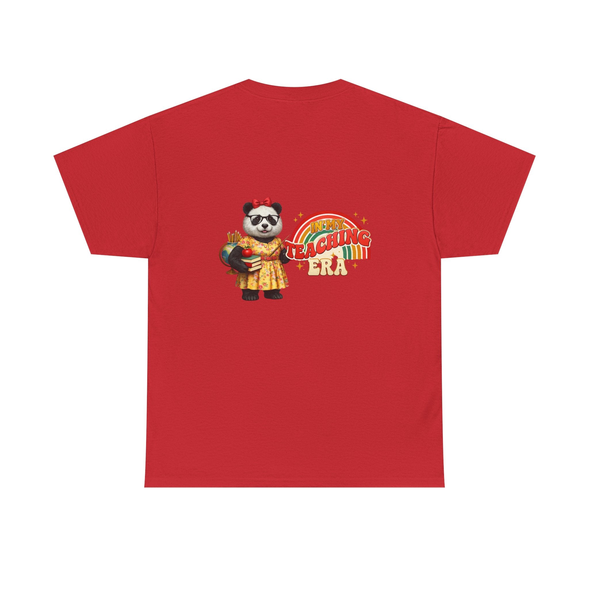Panda Teacher Tee — 'Teaching Era' Retro Rainbow Teacher Appreciation Shirt