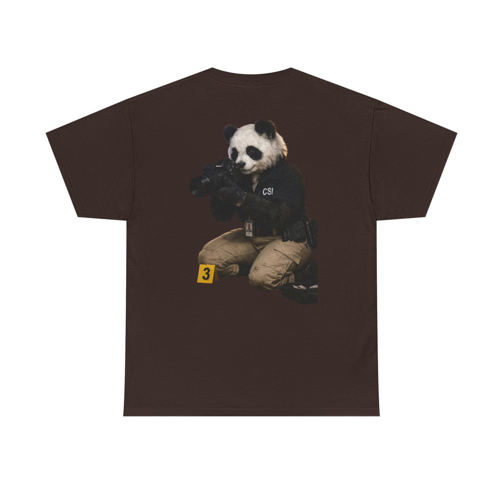 Panda Crime Scene T‑Shirt — CS Investigator Animal Graphic Tee