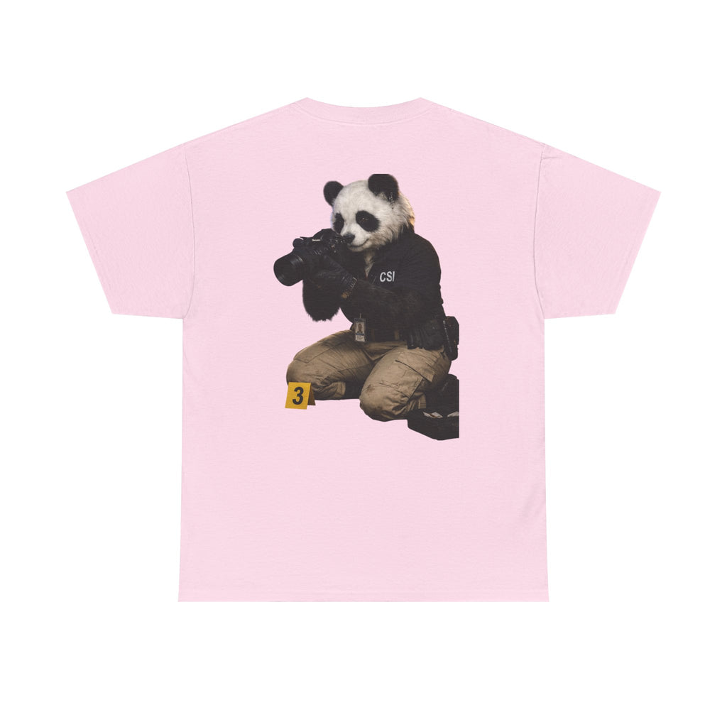 Panda Crime Scene T‑Shirt — CS Investigator Animal Graphic Tee