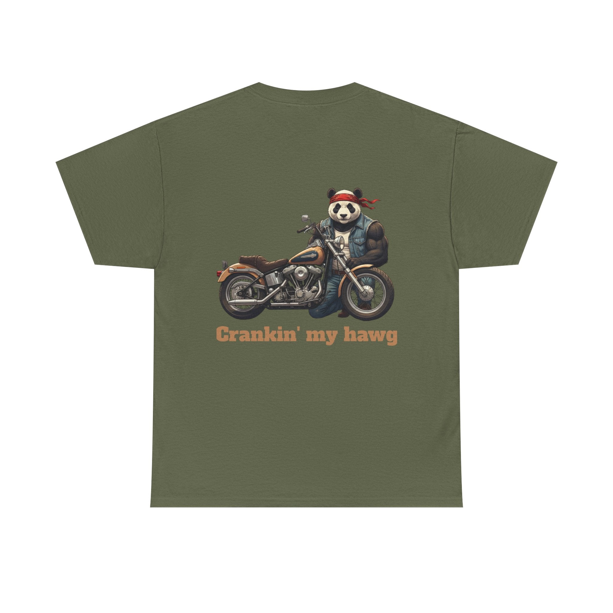 Crankin' My Hawg T-Shirt — Panda Biker Graphic Tee