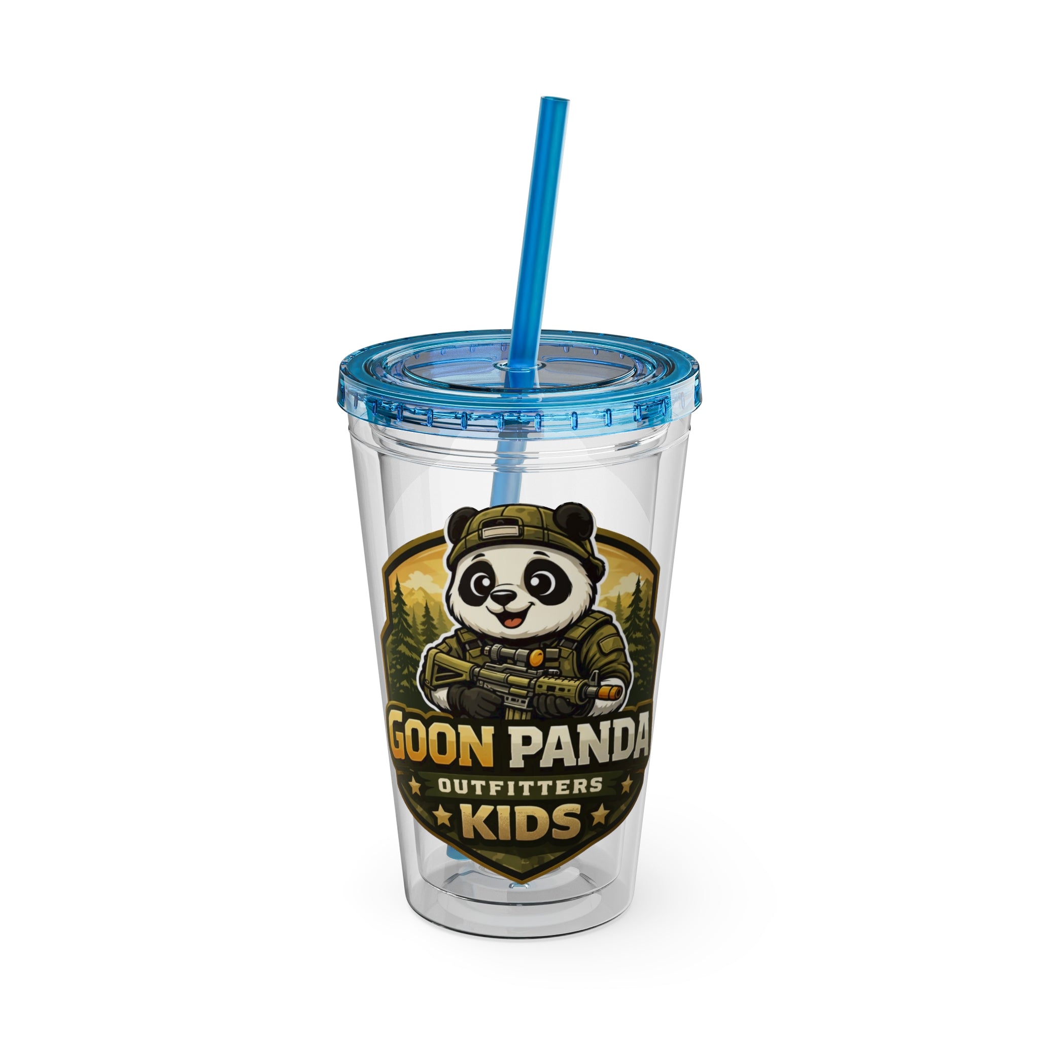 Panda Splash 16oz Tumbler with Straw — Goon Squad Kids Graphic