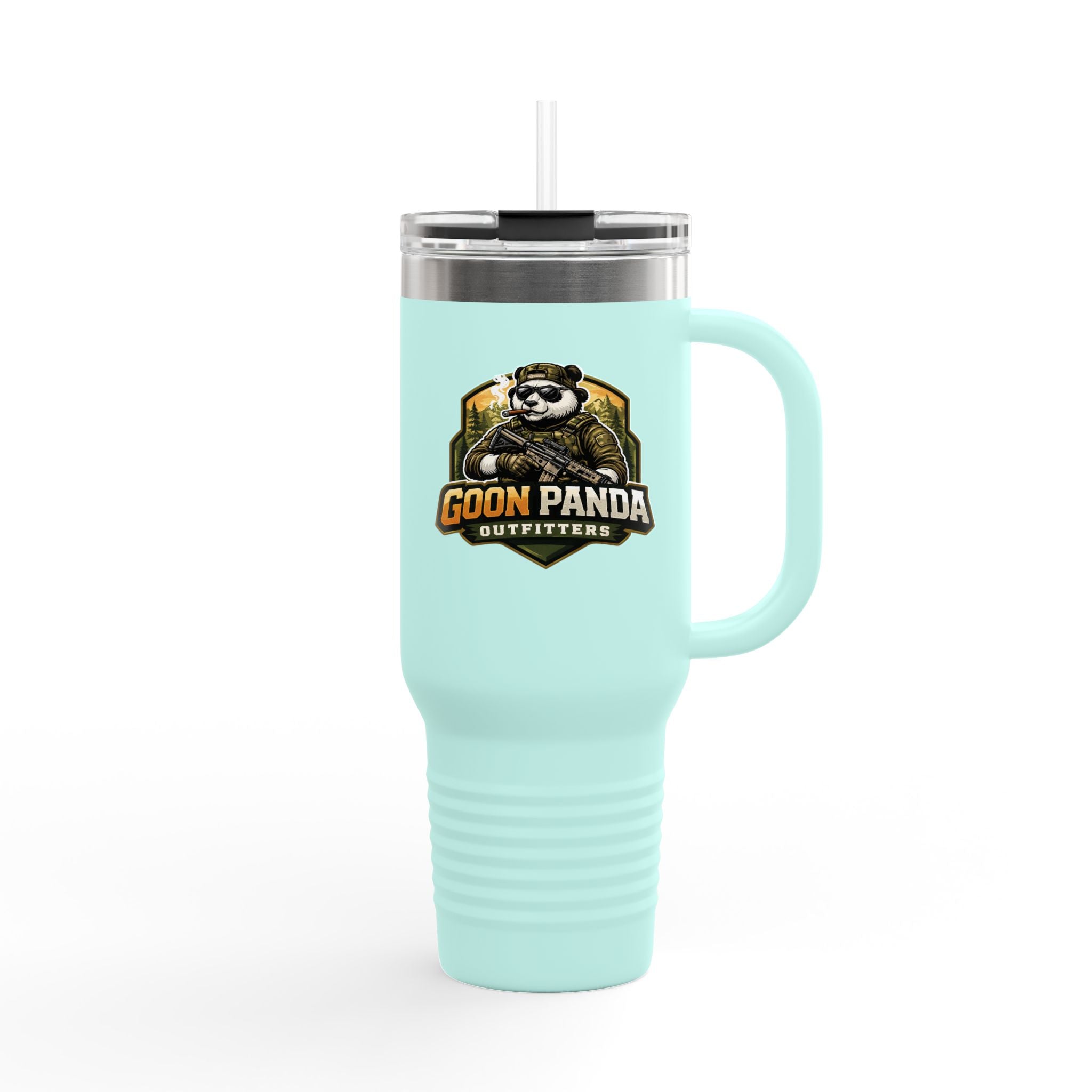 40oz Insulated Travel Mug — Adventurer Bear Design