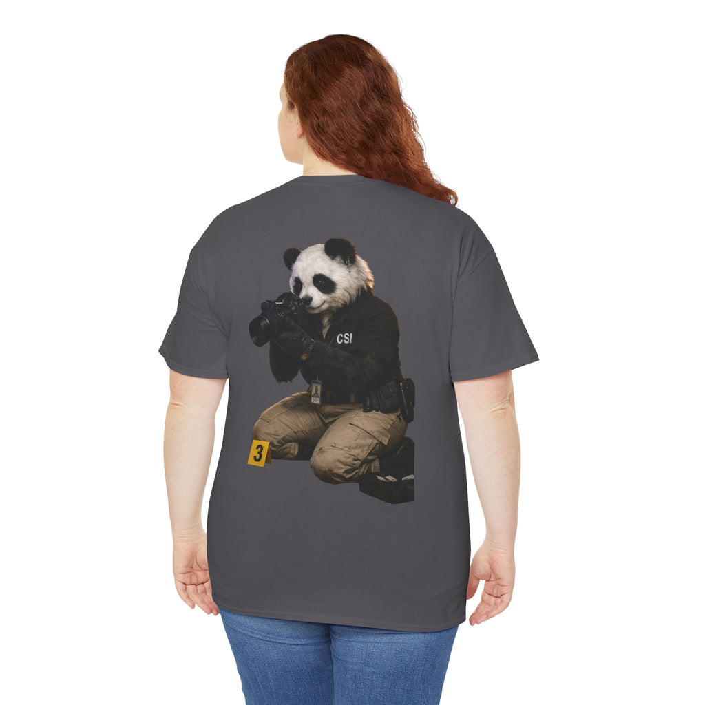 Panda Crime Scene T‑Shirt — CS Investigator Animal Graphic Tee