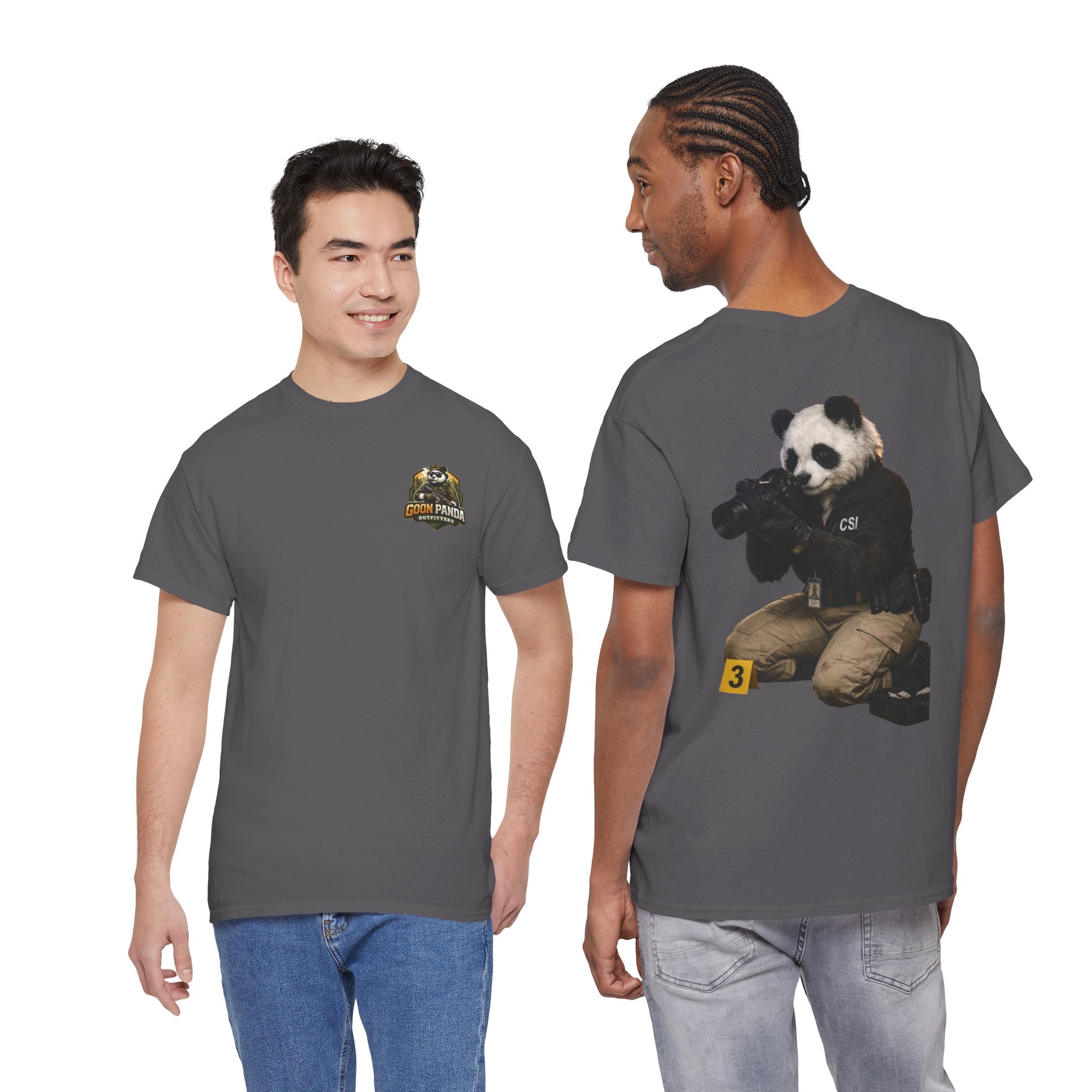 Panda Crime Scene T‑Shirt — CS Investigator Animal Graphic Tee