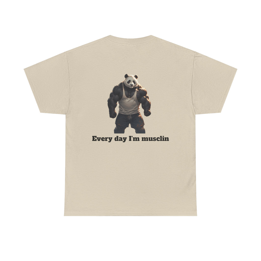 Every Day I'm Musclin Panda T-Shirt — Funny Gym Workout Tee