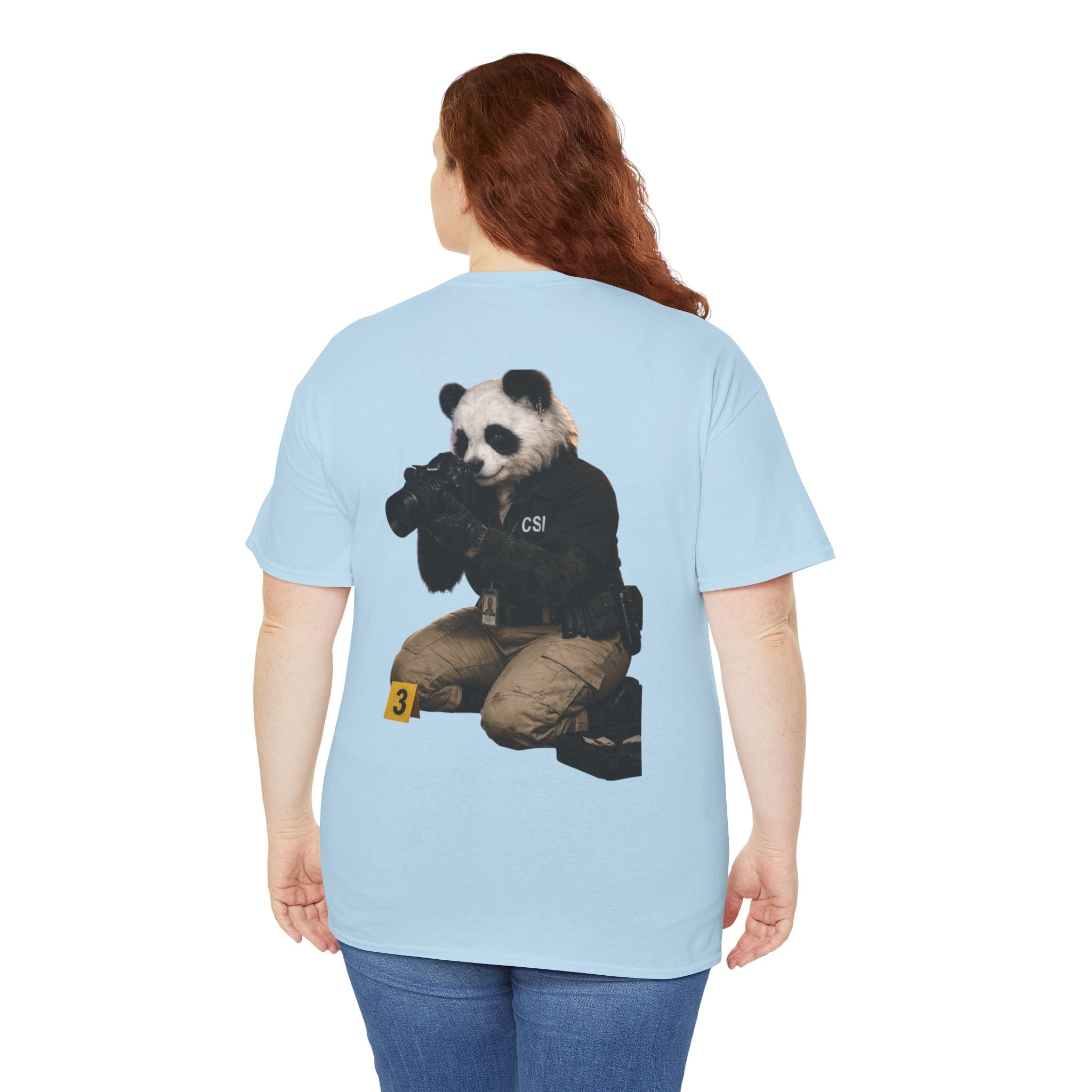 Panda Crime Scene T‑Shirt — CS Investigator Animal Graphic Tee