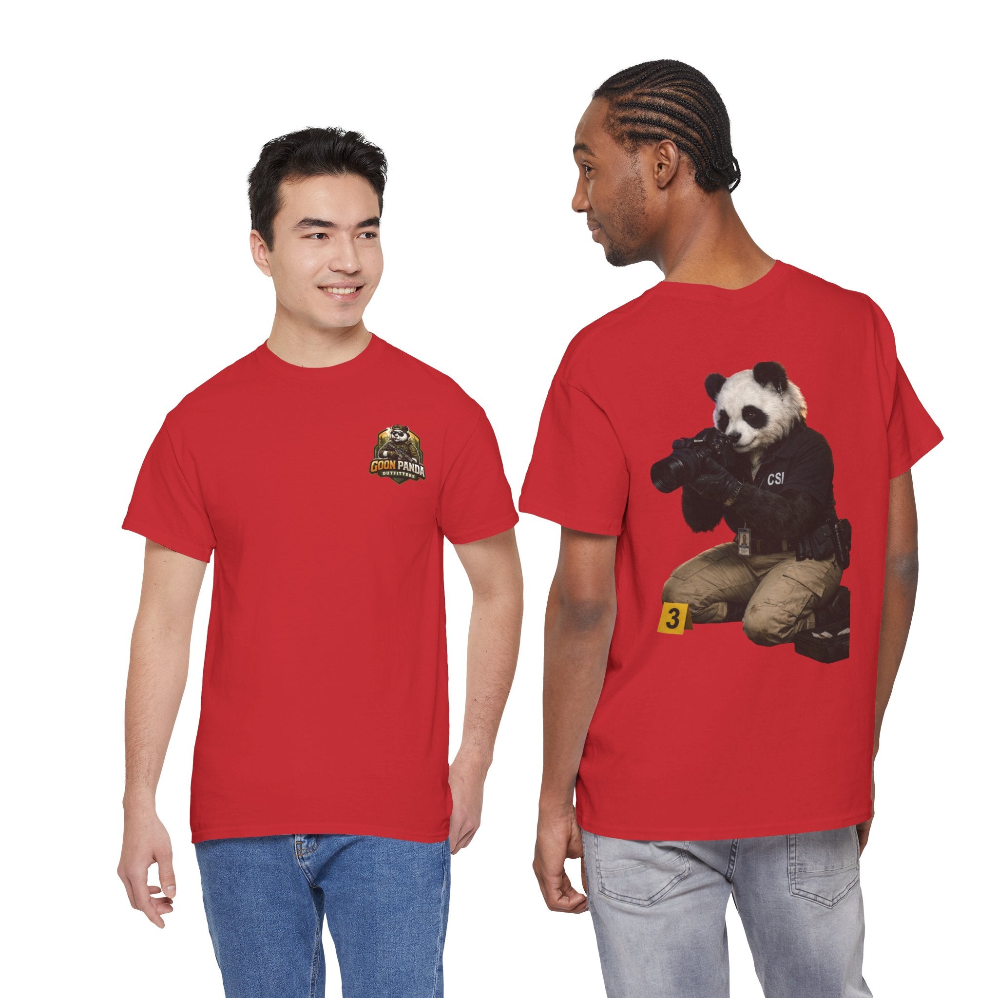 Panda Crime Scene T‑Shirt — CS Investigator Animal Graphic Tee