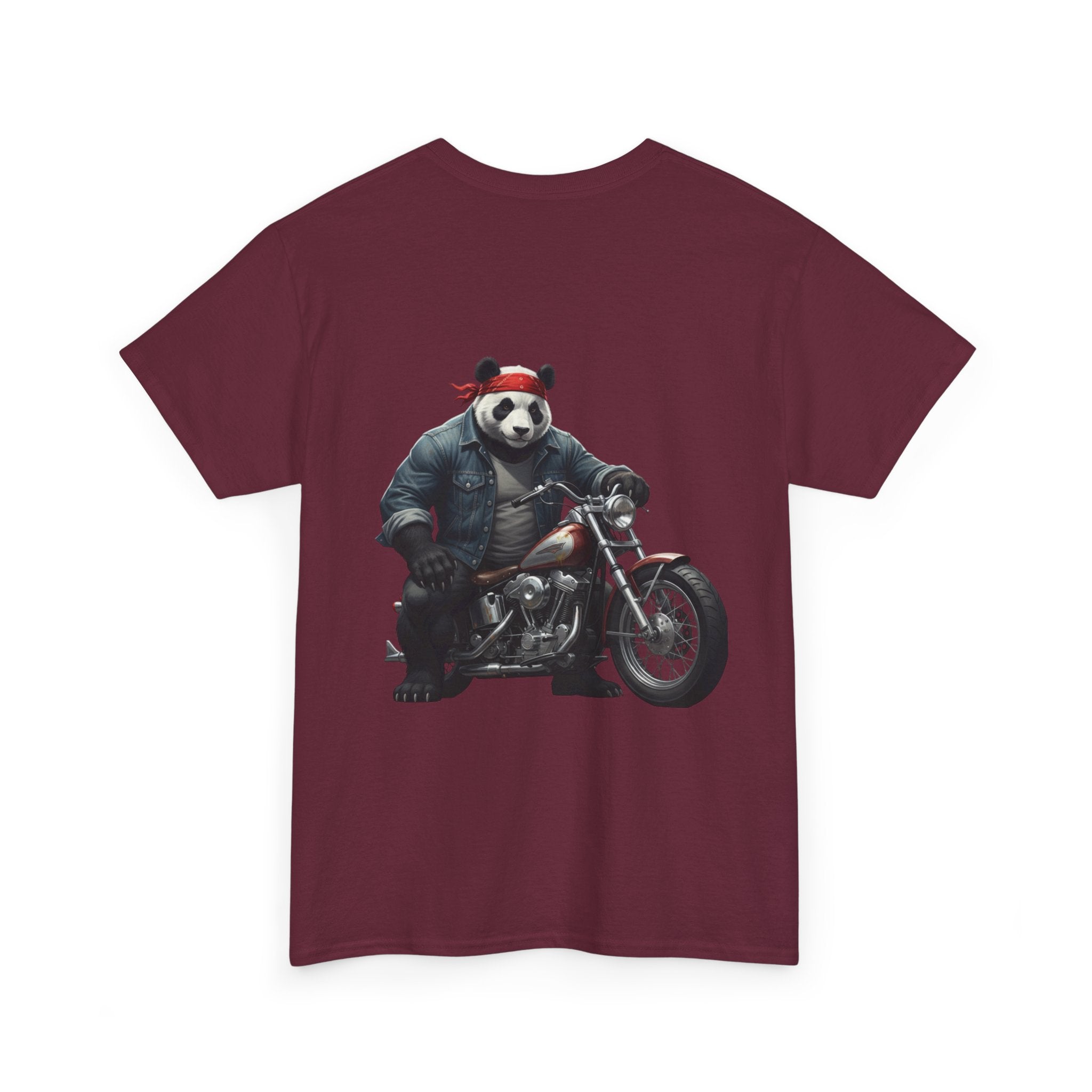 Panda Biker T-Shirt — Retro Motorcycle Riding Panda Graphic Tee